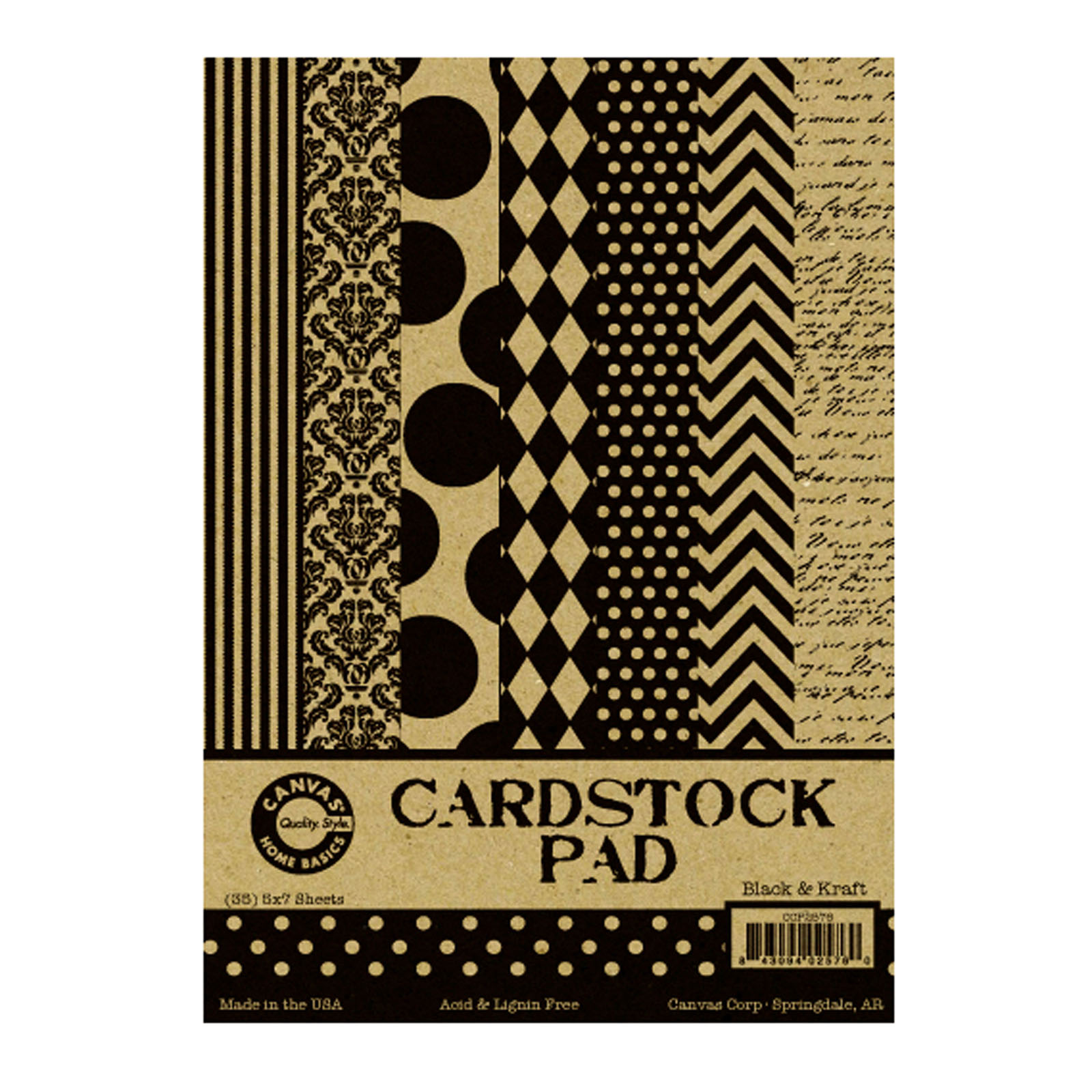 Canvas Corp • Cardstock 12,7x17,8cm x35 Black & kraft