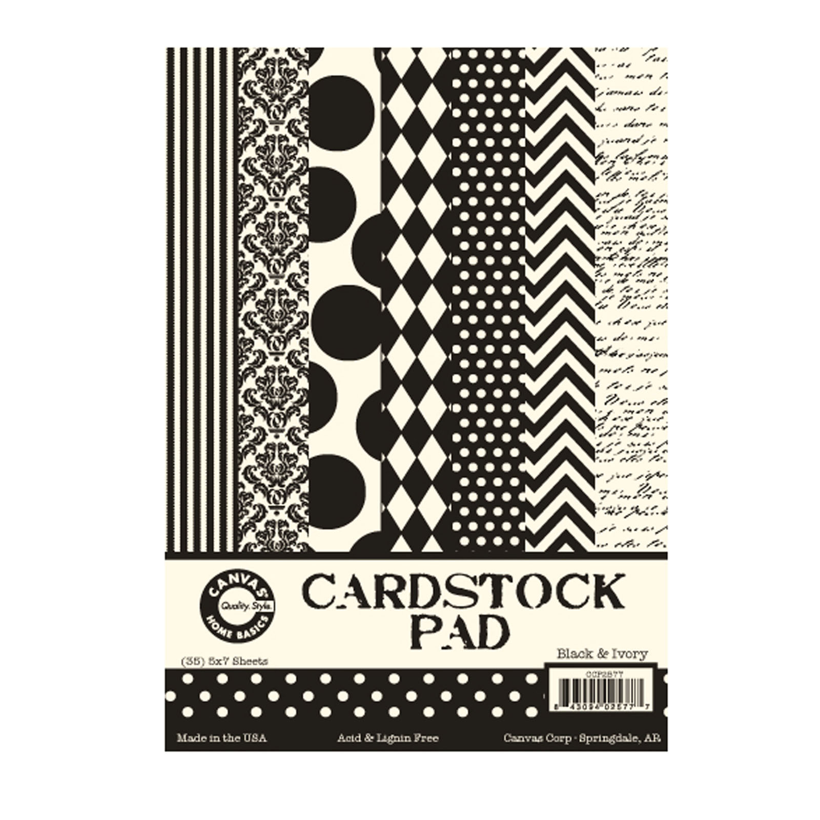 Canvas Corp • Cardstock 12,7x17,8cm x35 Black & ivory