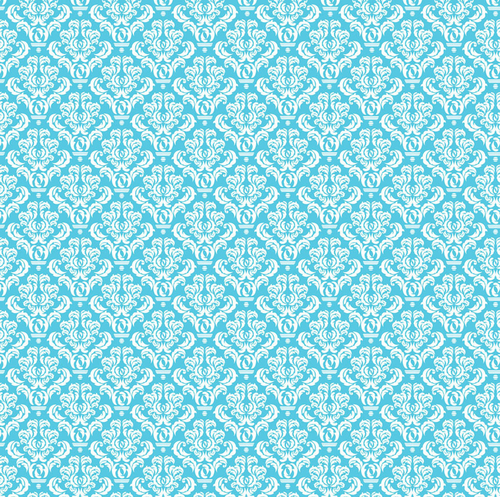 Canvas Corp • Printed paper 30,5x30,5cm Turquoise white Damask