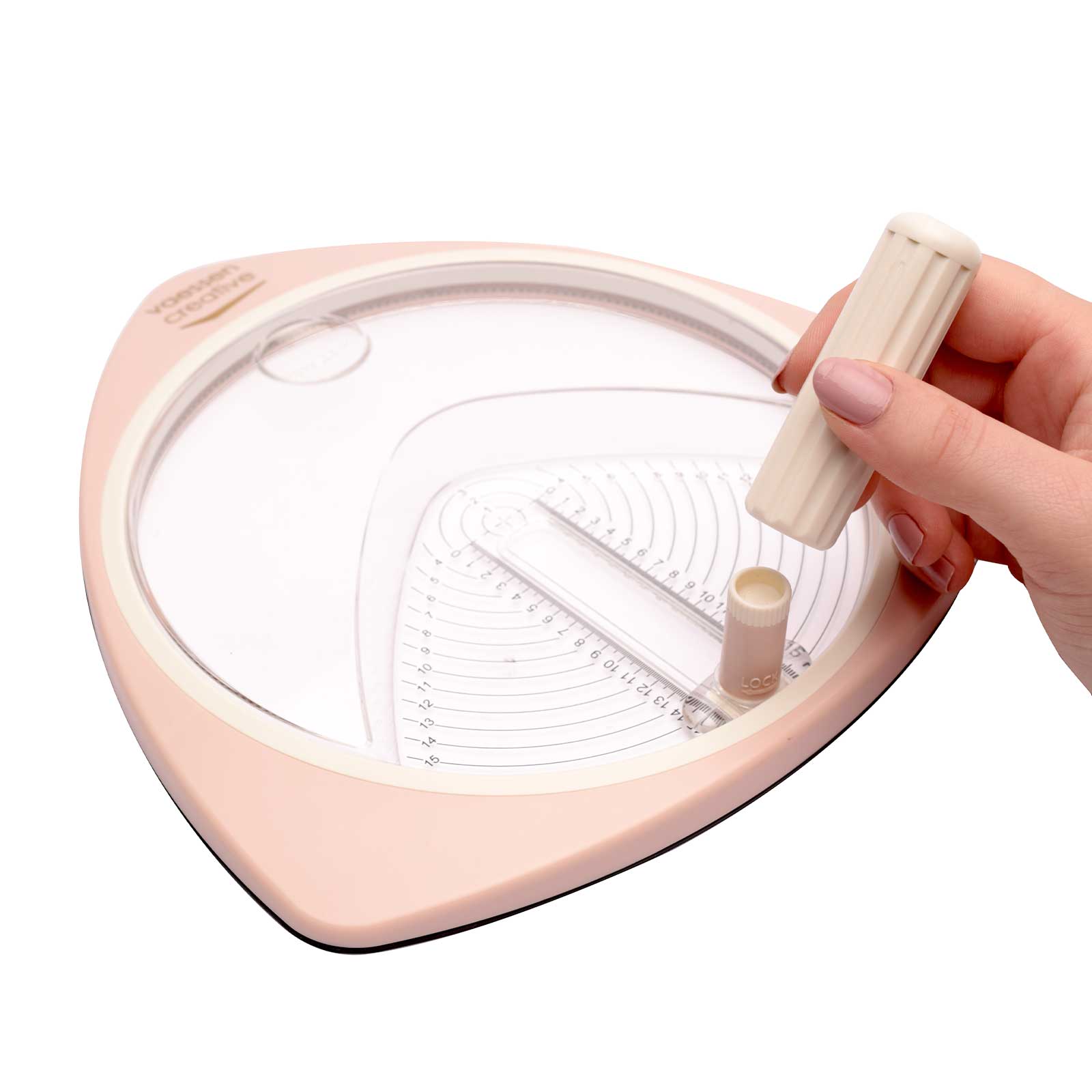 Vaessen Creative • Cutter Circulaire Ø15cm 3 Lames de Rechange incluses Rose