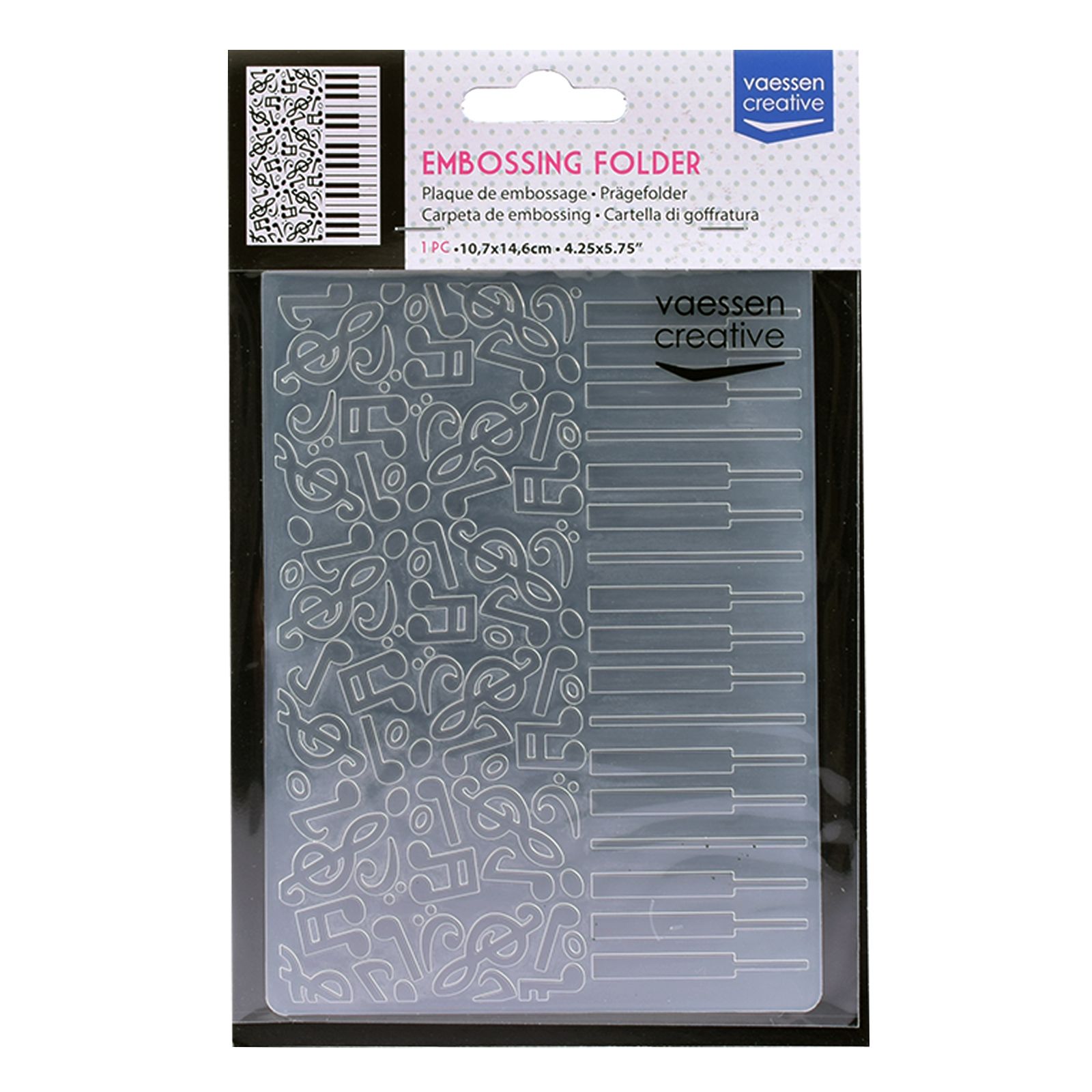 Vaessen Creative • Embossing Folder Piano & Muzieknoten