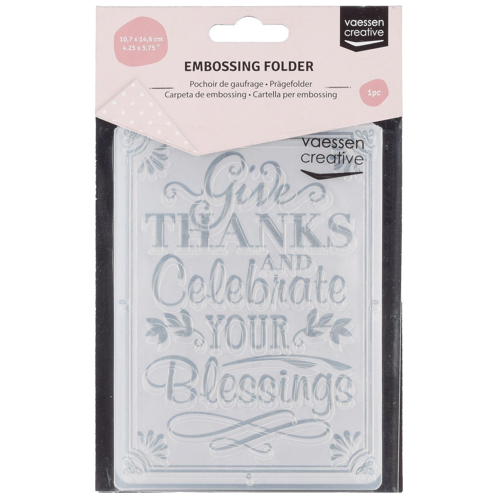 Vaessen Creative • Pochoir de Gaufrage give thanks celebrate