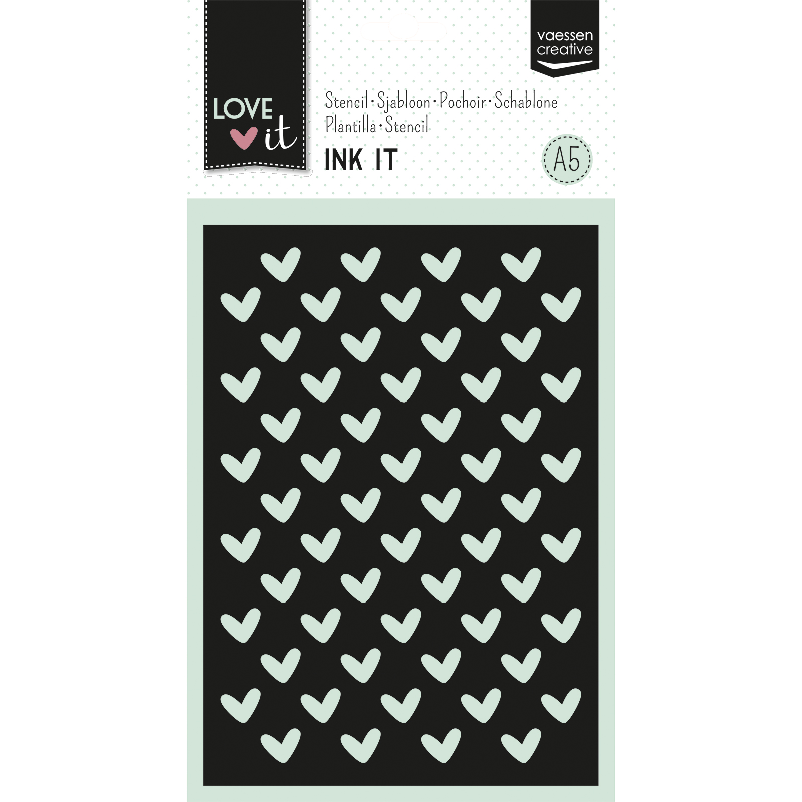 Vaessen Creative • Stencil Love It Hartjes A5