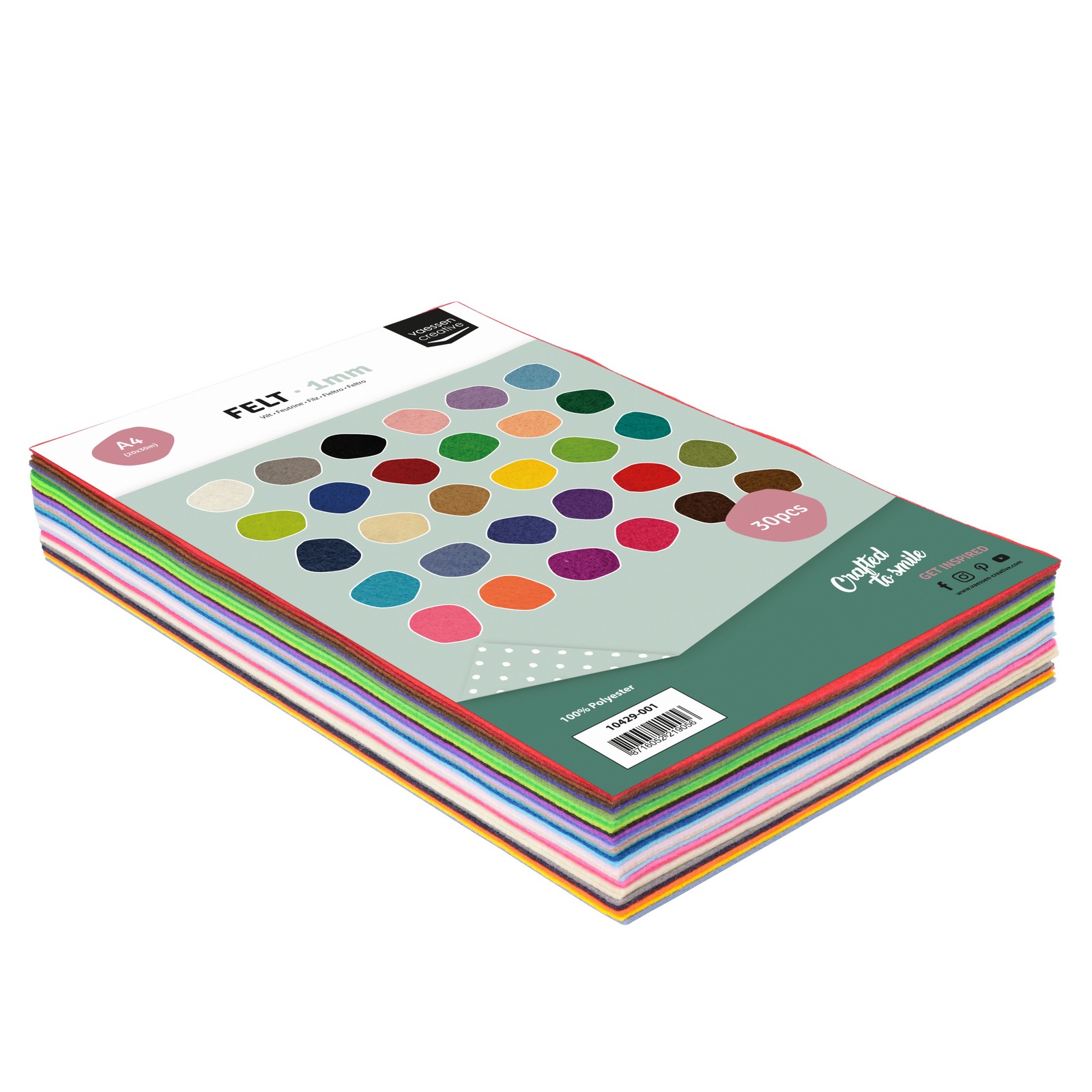 Vaessen Creative • Fieltro Multipack A4 Assortment 1mm 30pcs