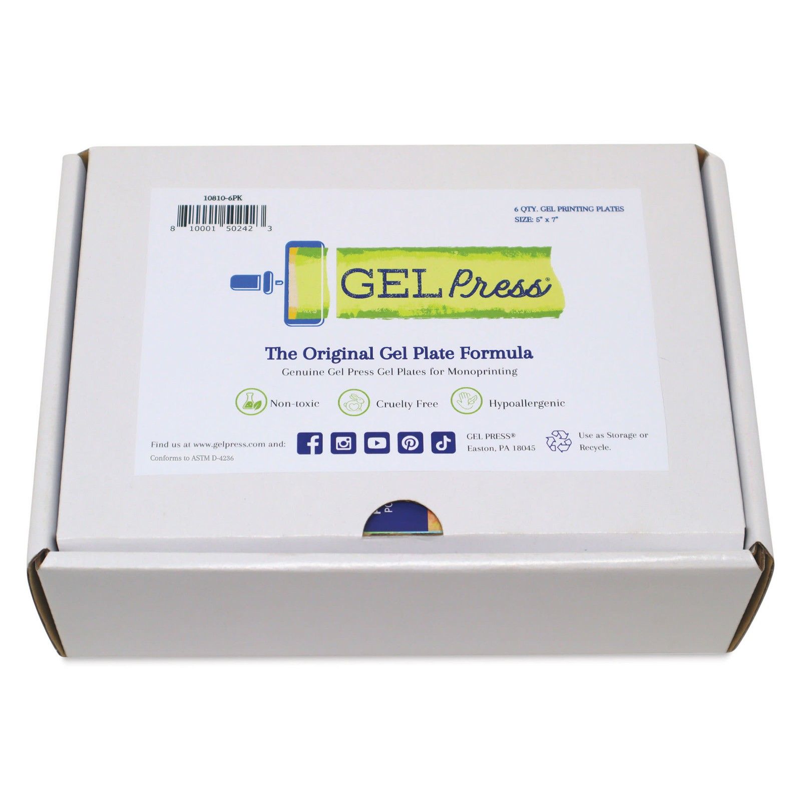 Gel Press • Gel Printing Plate 5x7'' 6 Pack