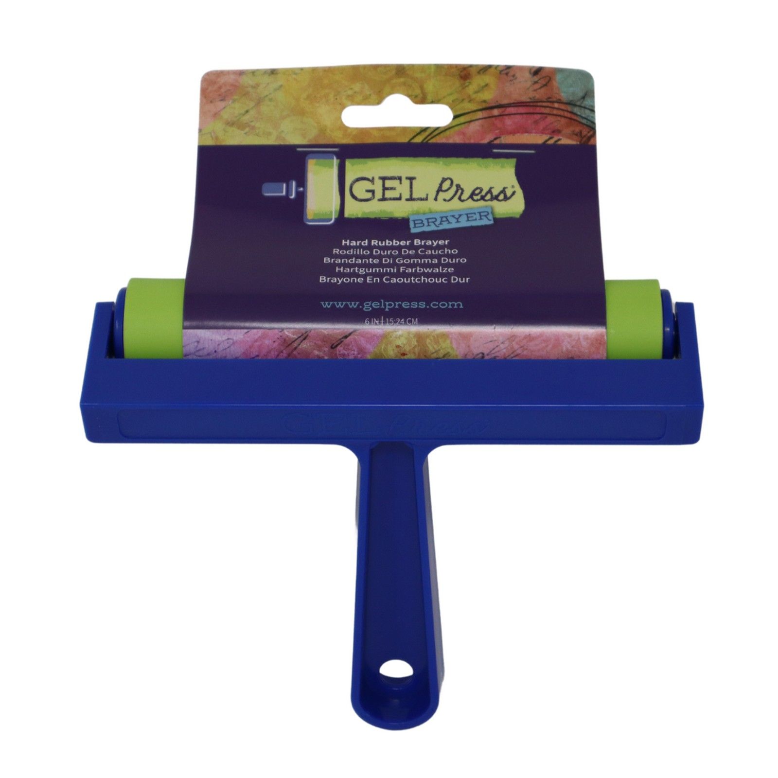 Gel Press • Hard rubber Brayer Blue 6"