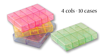 Vaessen Creative • Kralendoos transparant 4 kleuren 10 vaks
