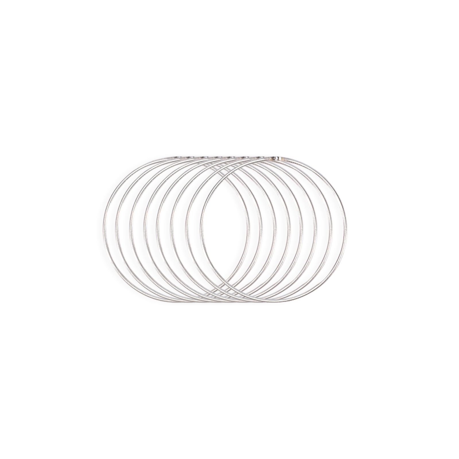 Vaessen Creative • Juego de Anillos de Metal Ø10cm 3mm Plata 8x