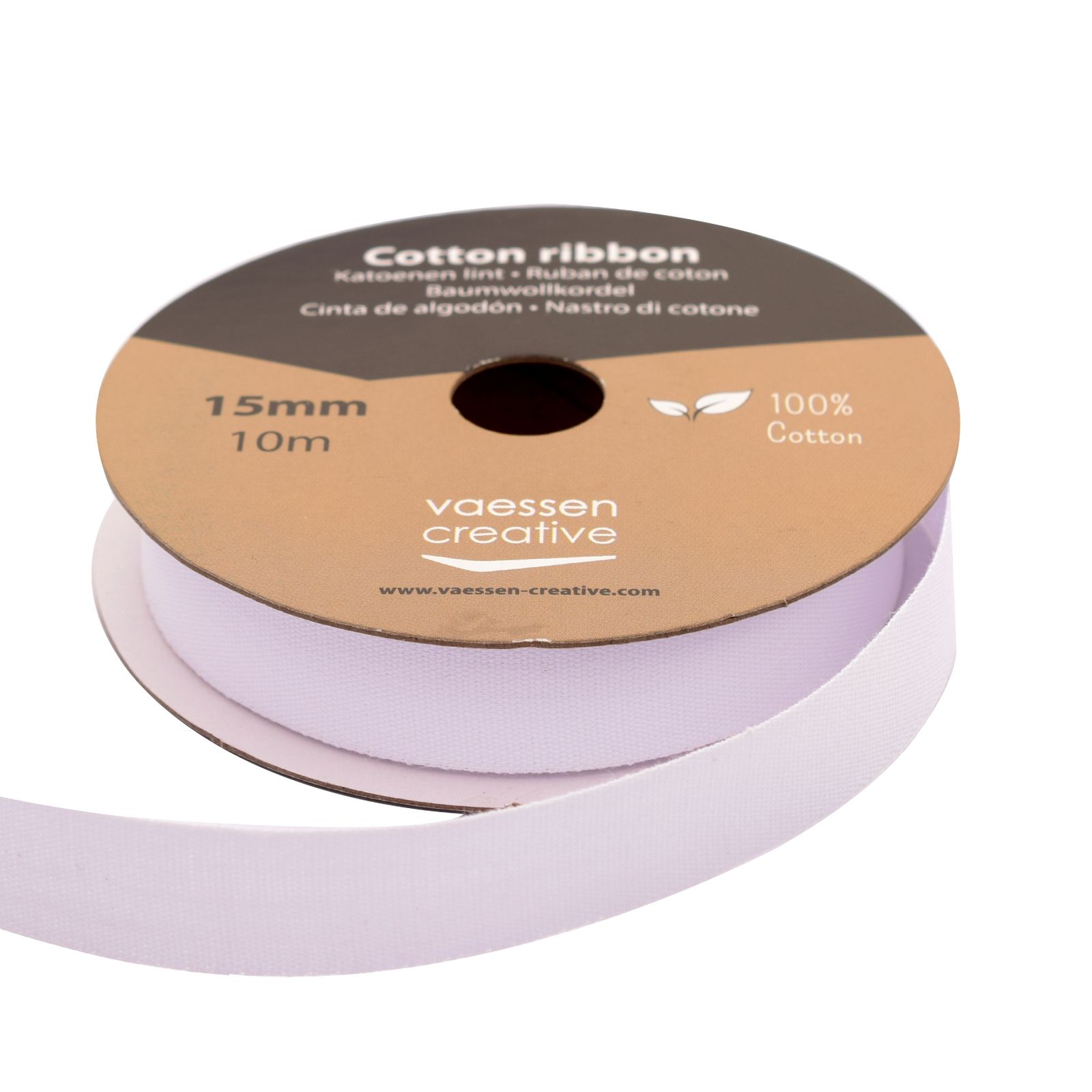 Vaessen Creative • Cinta de algodón 15mm x 10m Blanco
