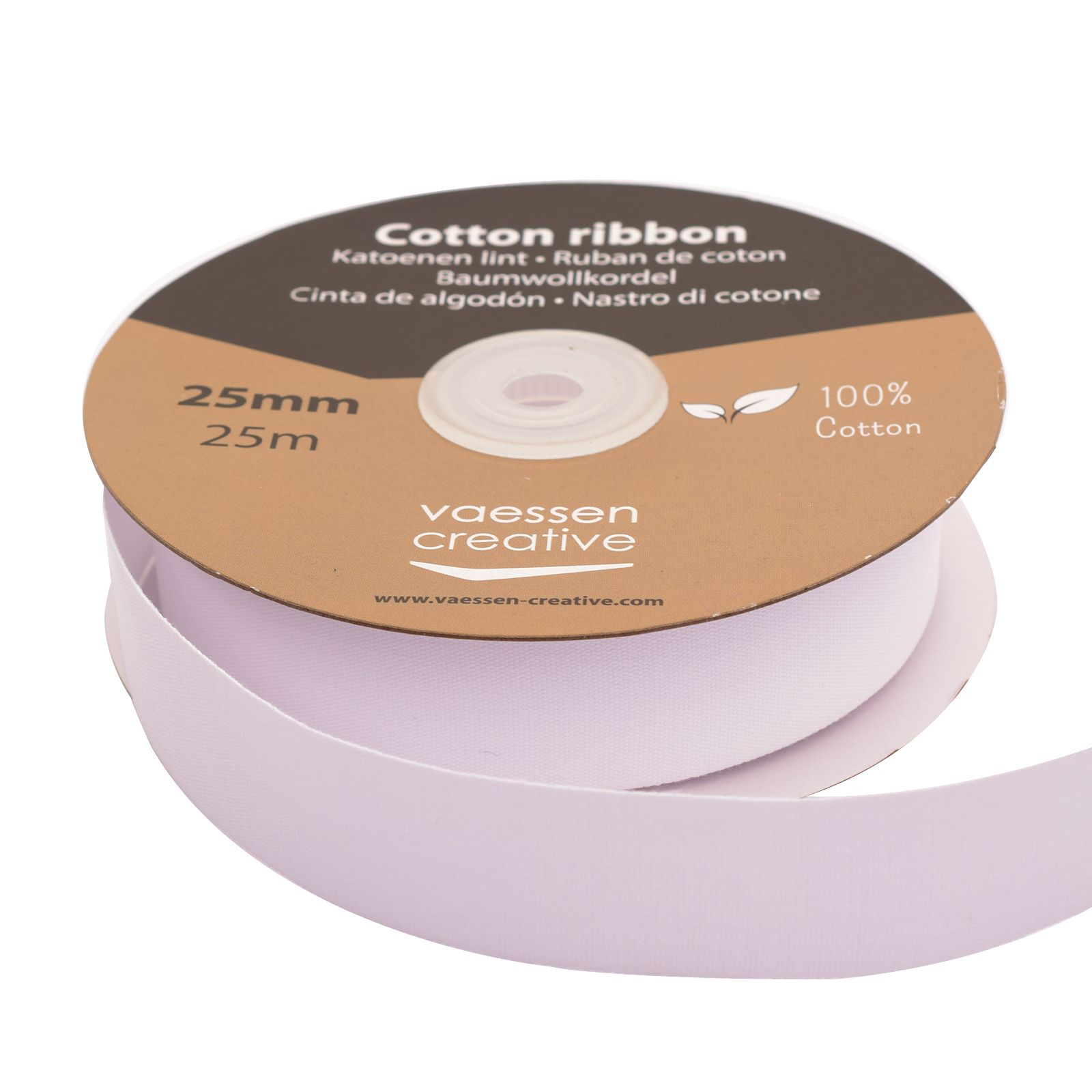 Vaessen Creative • Cotton ribbon 25mm x 25m White