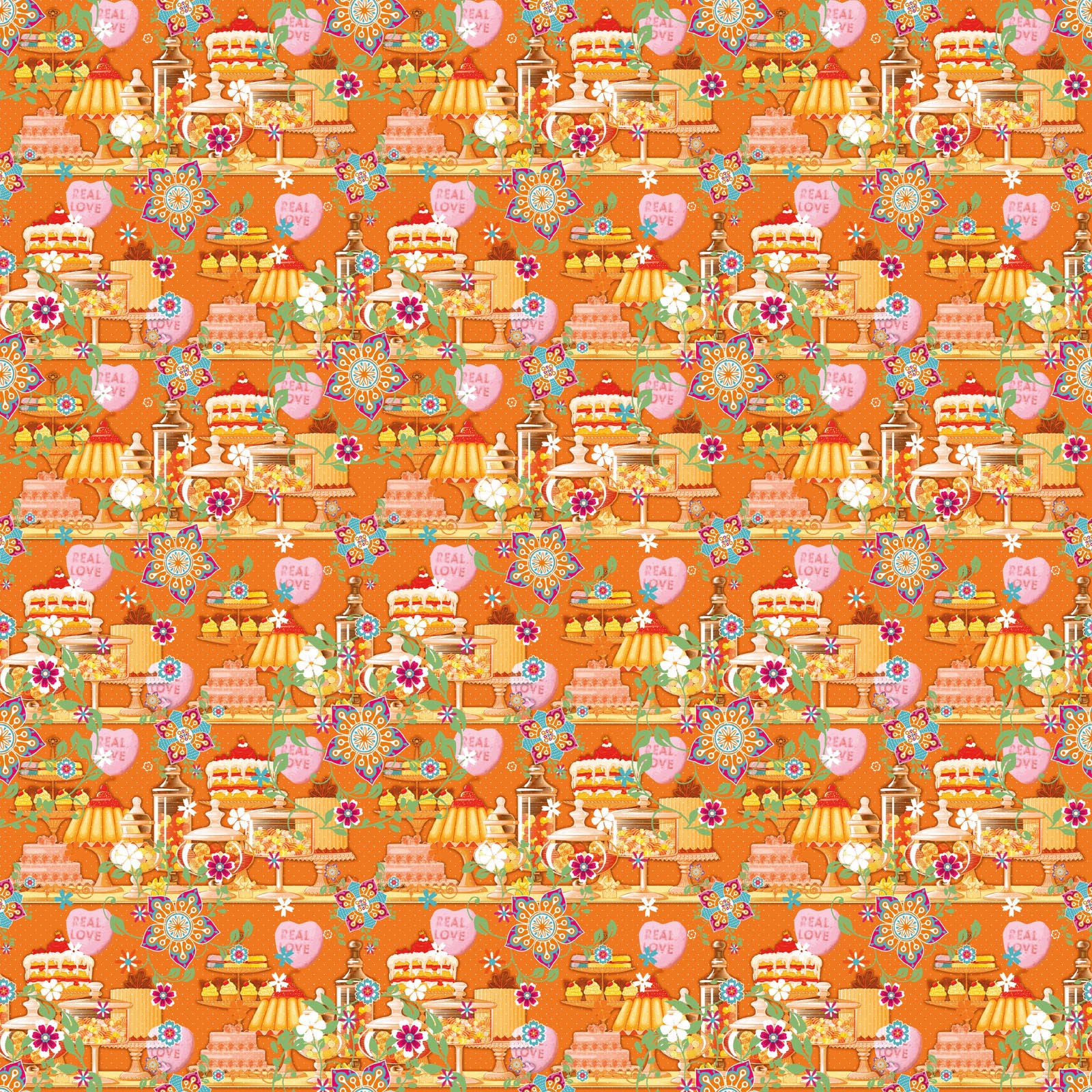 Vaessen Creative • CoCo-ton cotton fabric 45x50cm so cute orange pastry shop