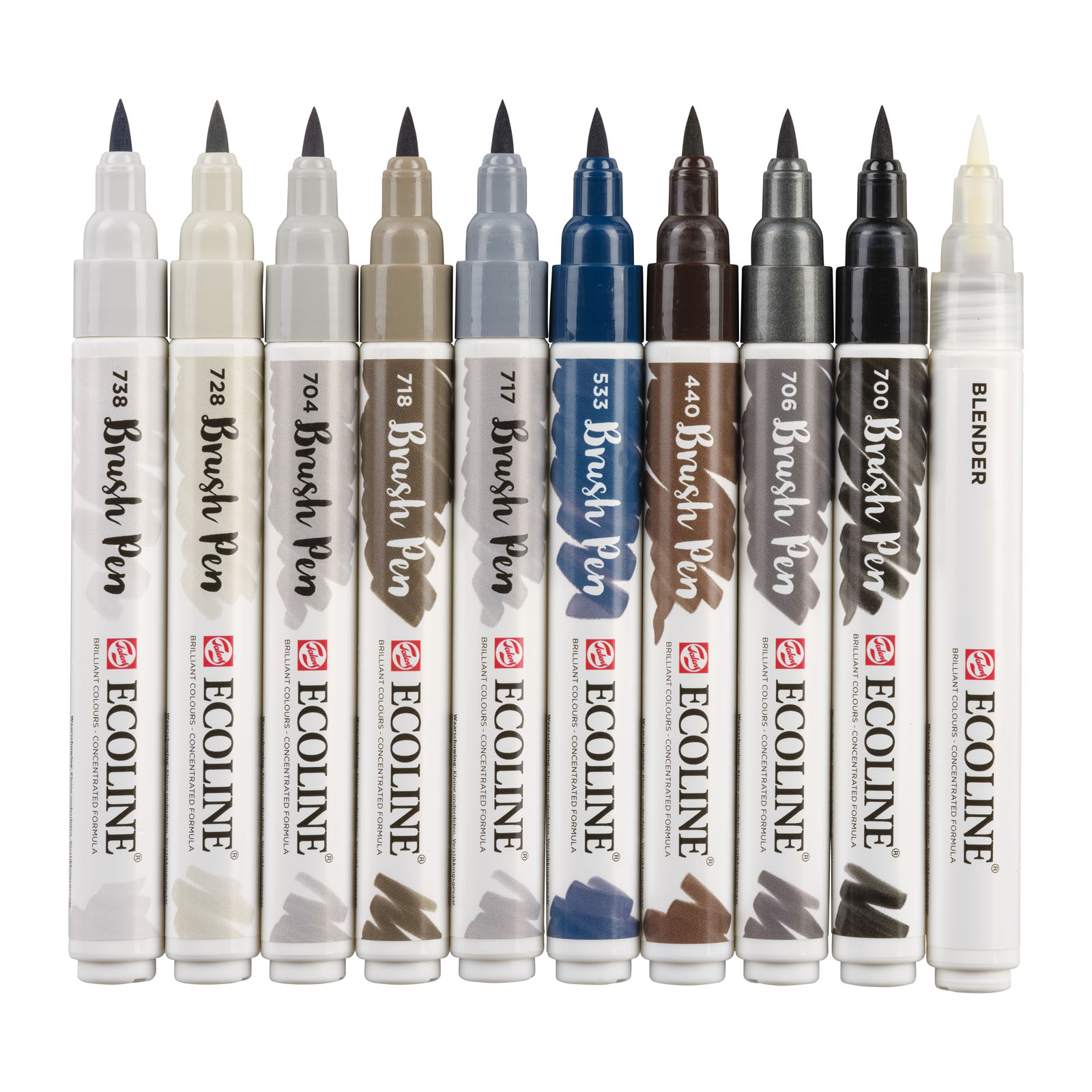 Ecoline • Brush Pen Set of 10 Greys