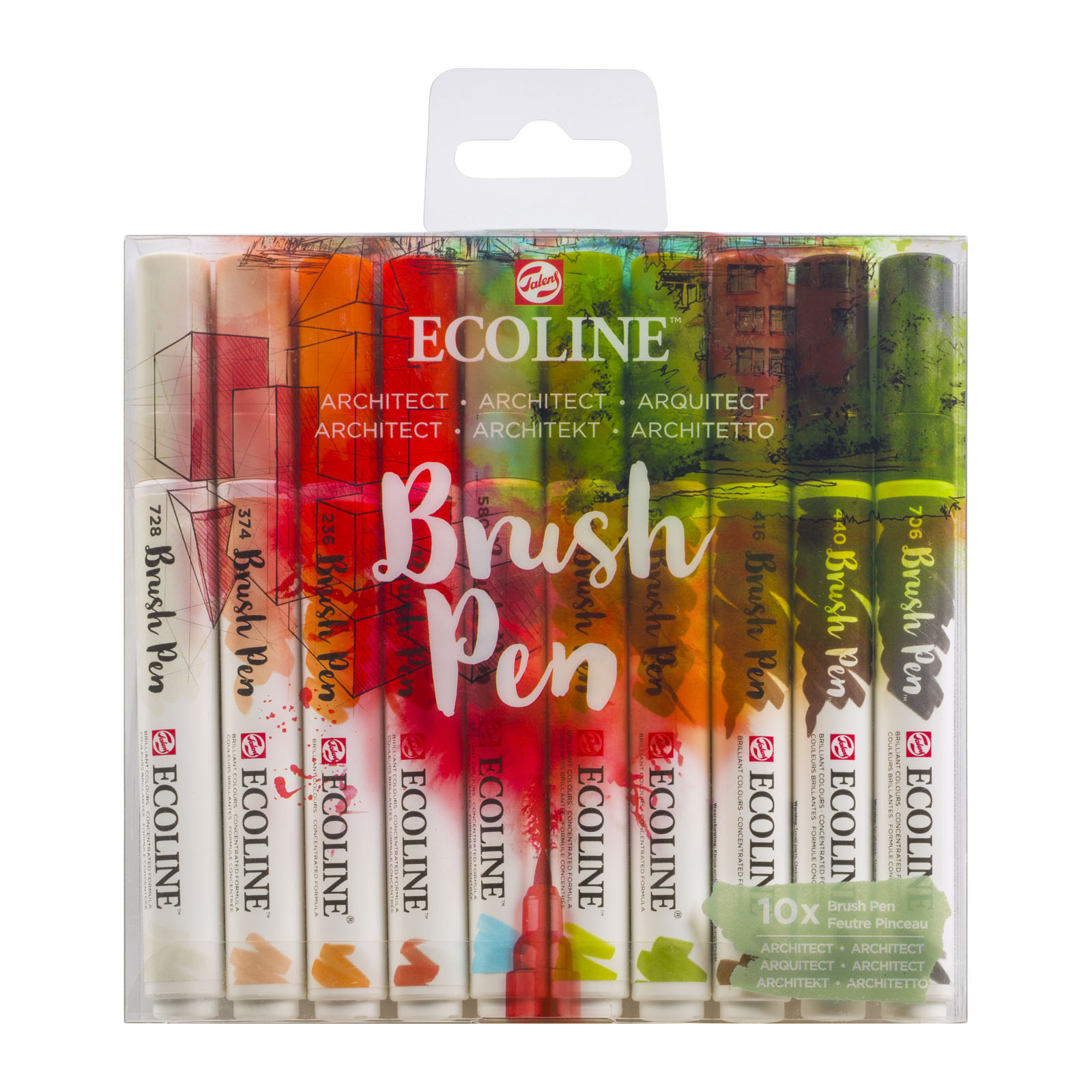 Ecoline • Set van 10 Brush Pens Architect