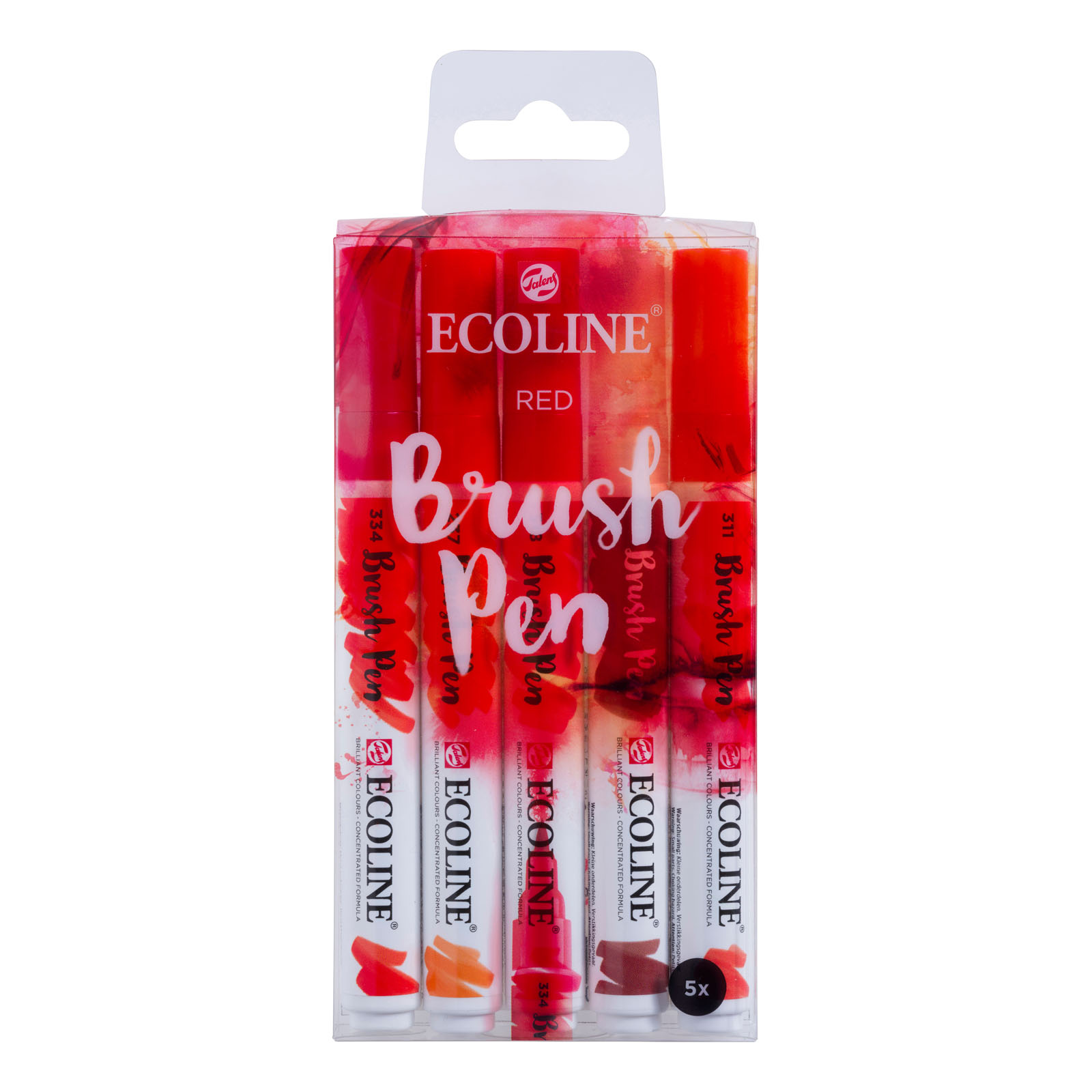 Ecoline • Set avec 5 Brush Pens Rouge