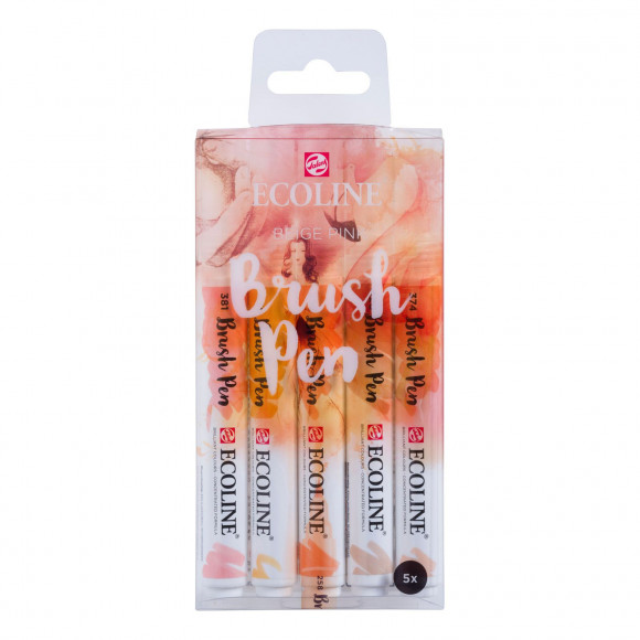 Ecoline • Estuche de 5 Brush Pen Beige Rosado
