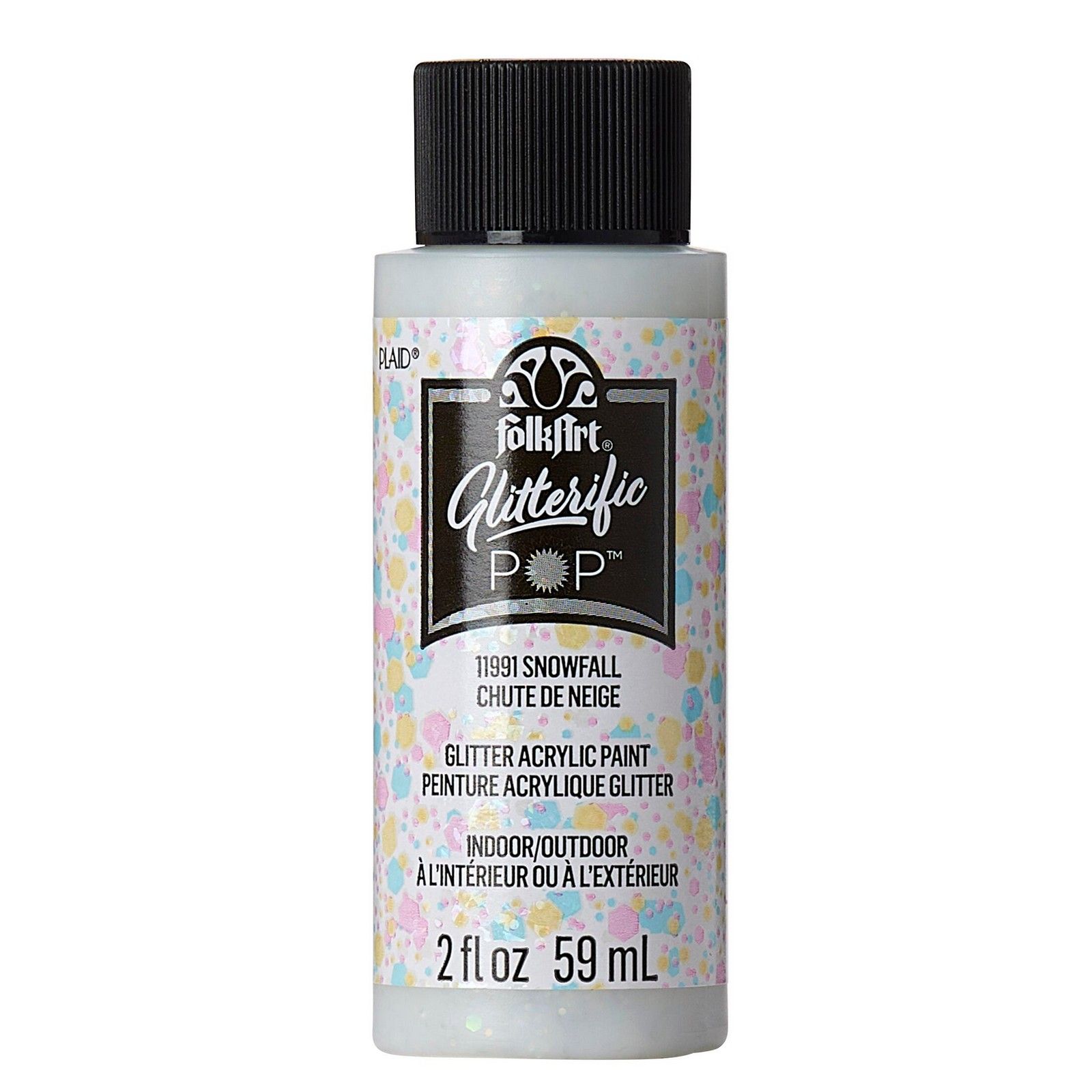 Folkart • Glitterific POP Acrylic Paint Snowfall 59ml