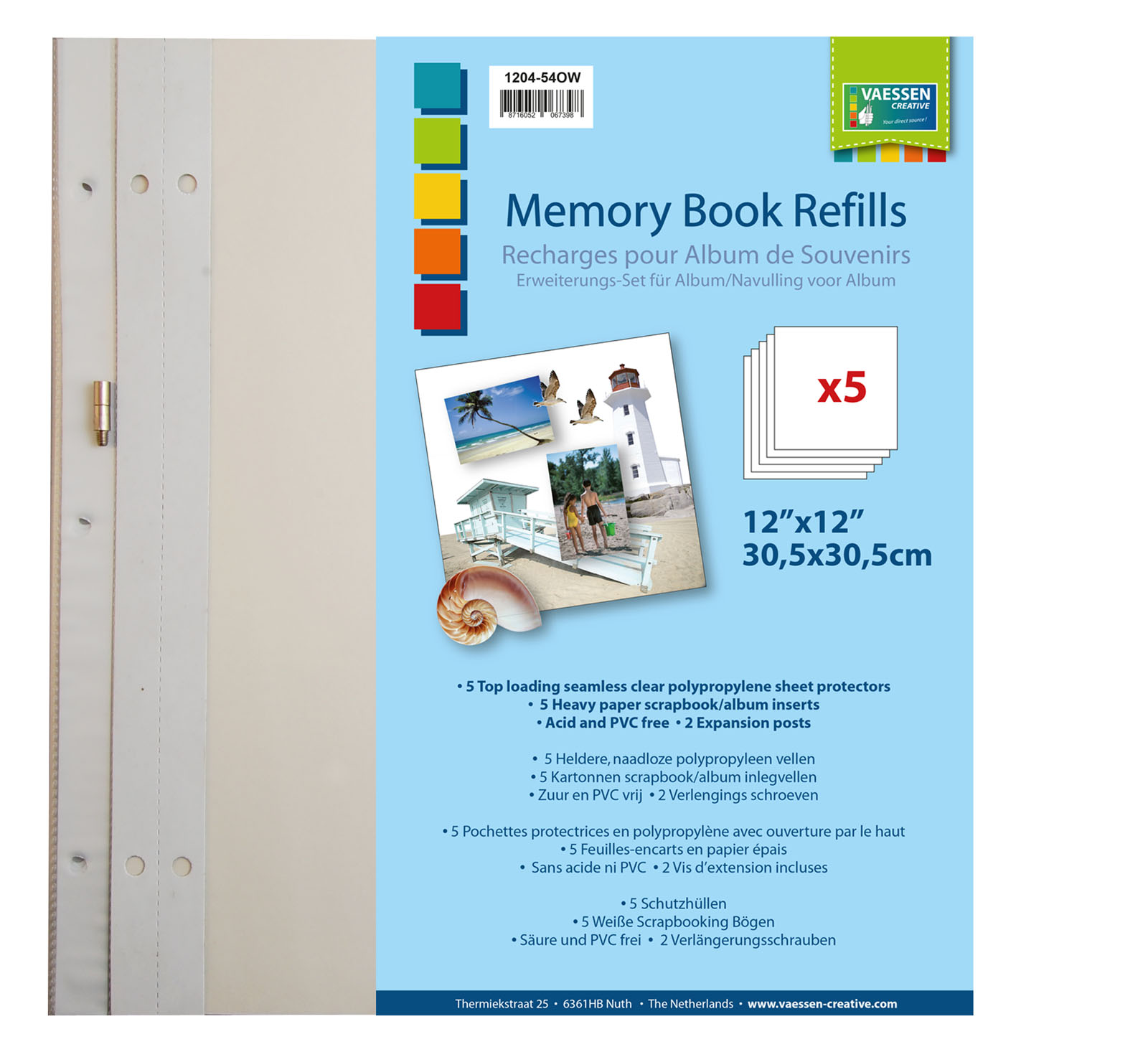 Vaessen Creative • Memory book refills 5pcs 12x12"