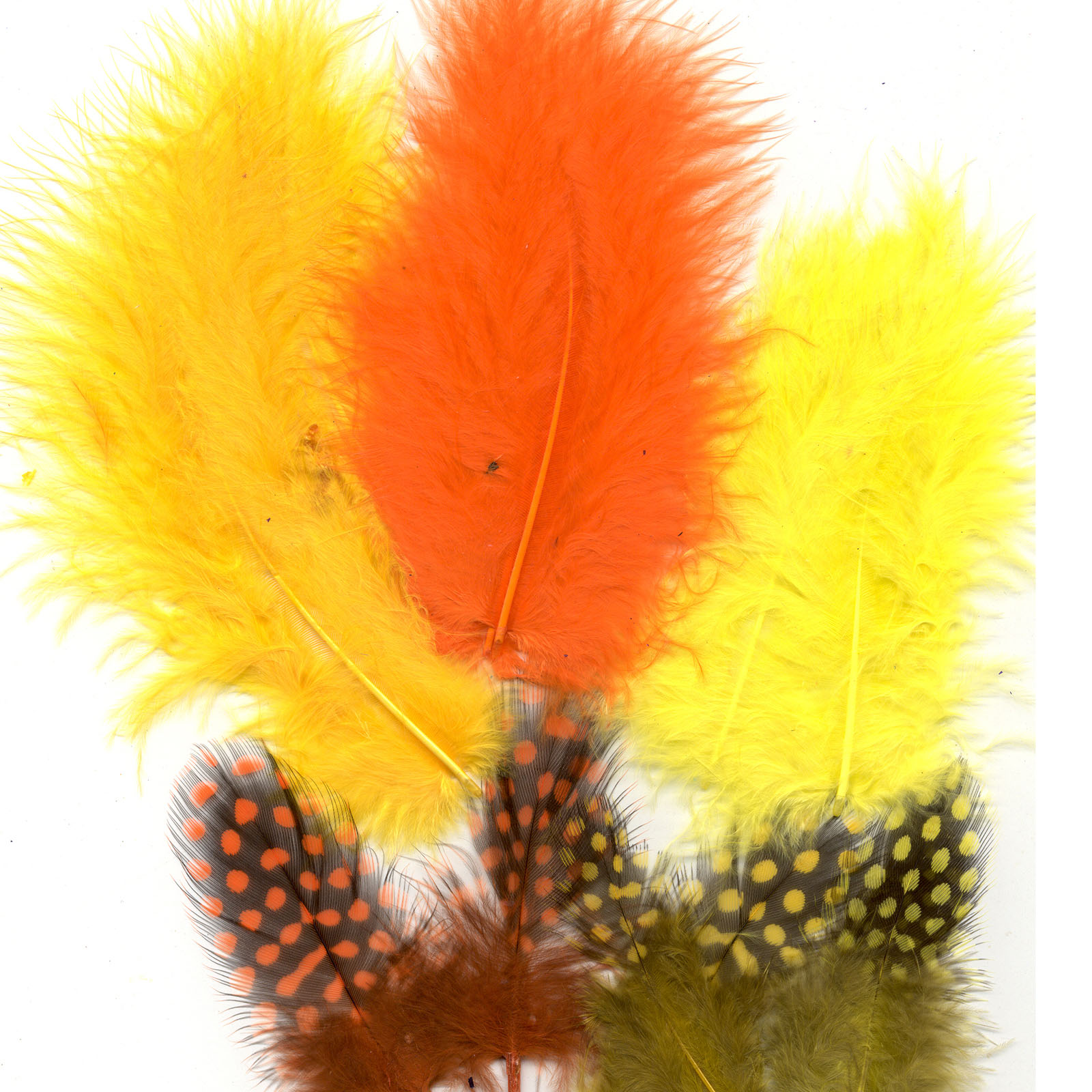 Vaessen Creative • Marabou feathers & guinea fowl 5-13cm 18pcs easter