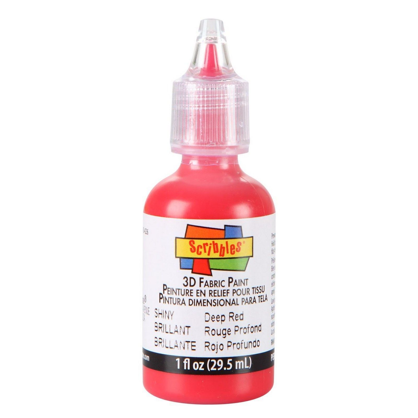 Scribbles • 3D Fabric Paint Shiny 29.5ml Deep Red
