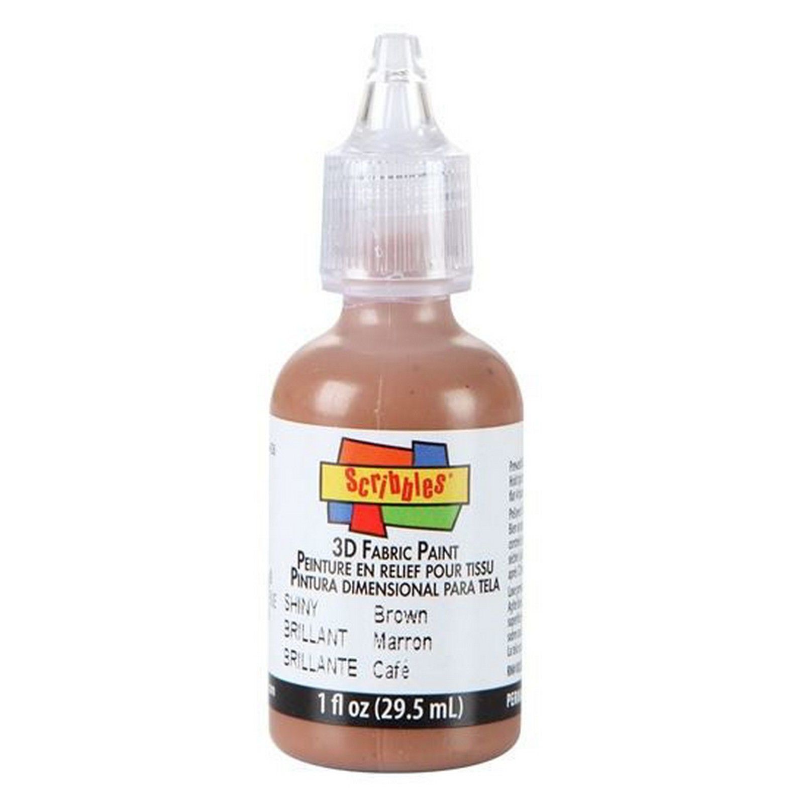 Scribbles • 3D Fabric Paint Shiny 29.5ml Brown