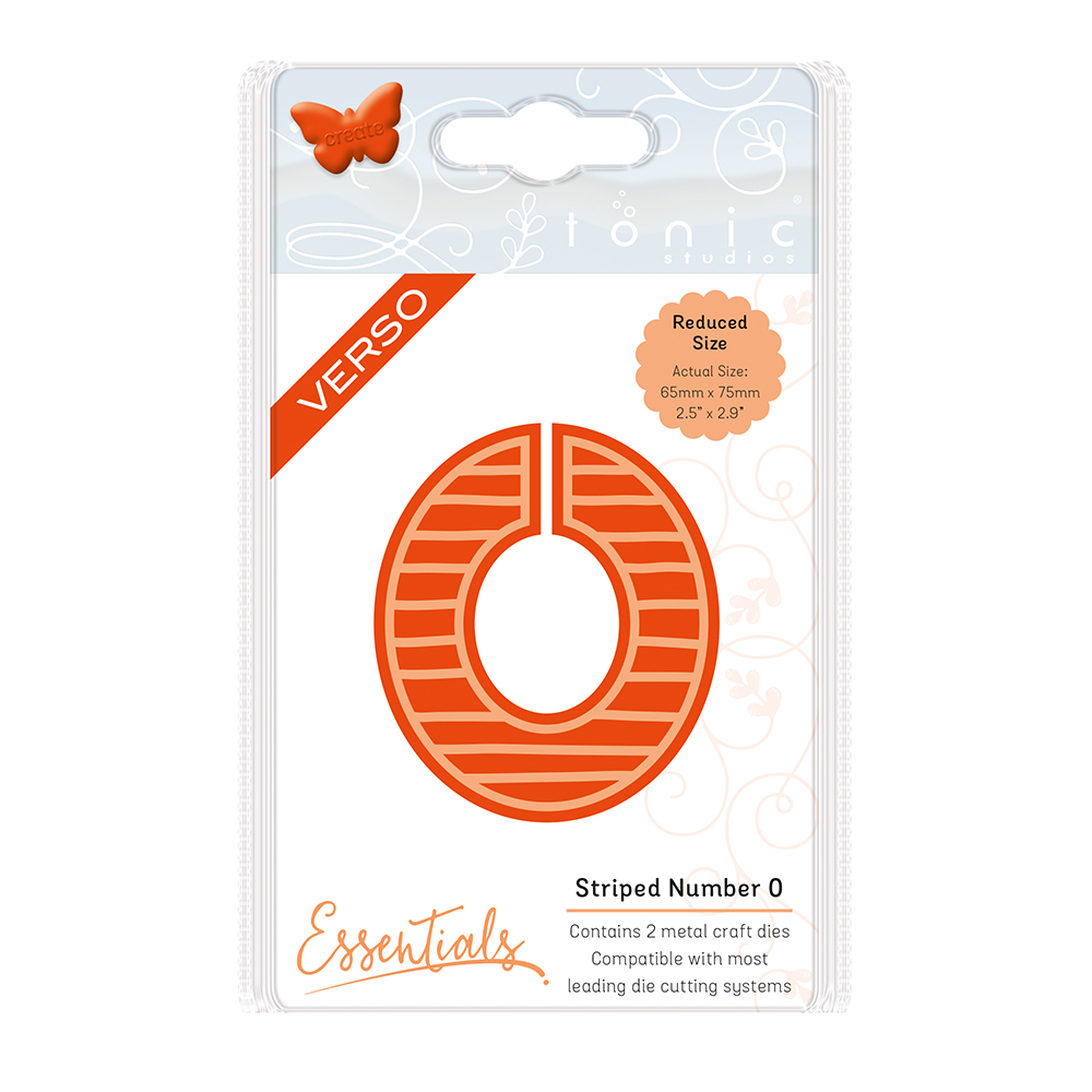 Tonic Studios • Essentials Stanzschablone Gross number 0 striped 65x75mm