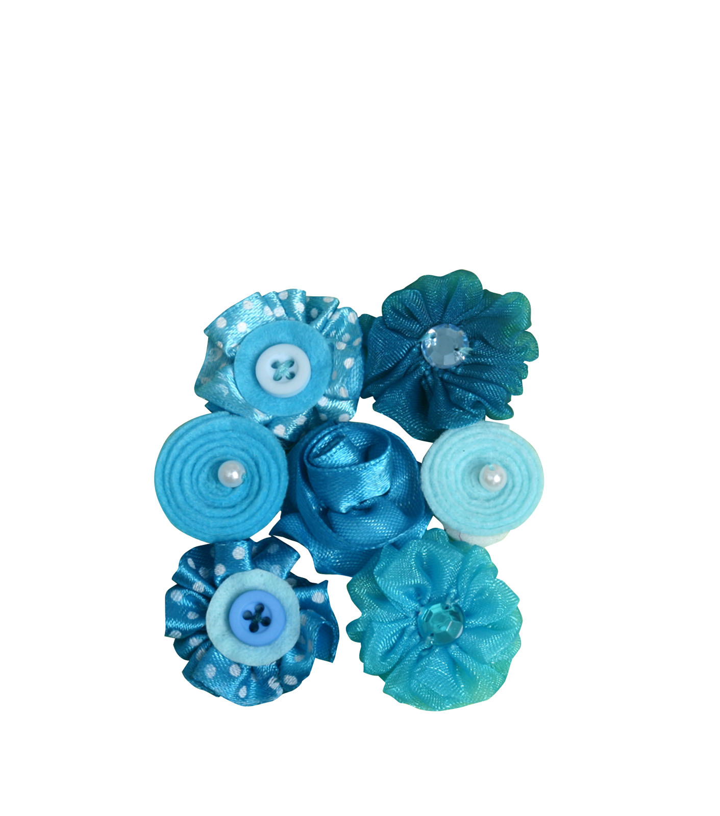 Petaloo • Mini fabric flowers  blues