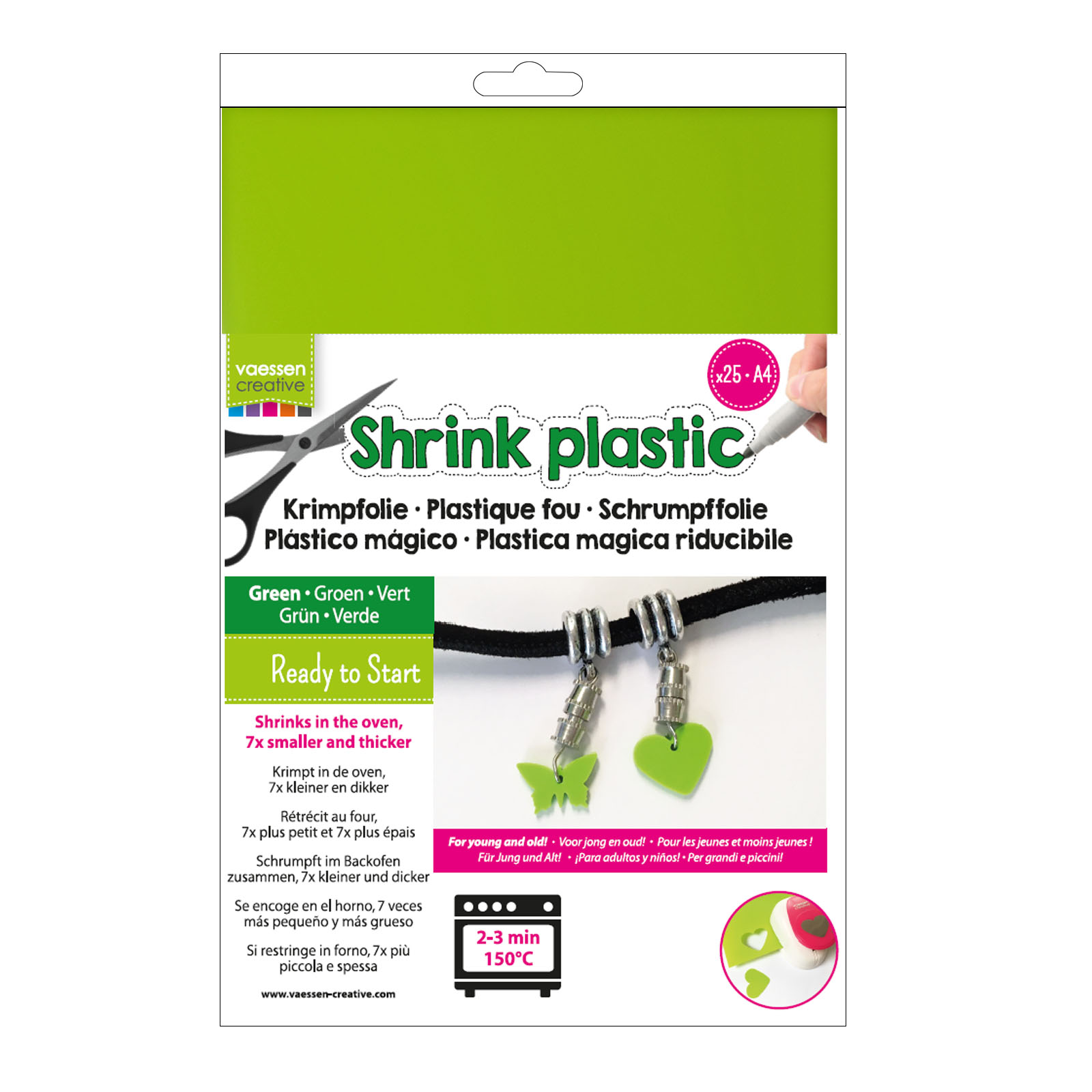 Vaessen Creative • Shrink plastic A4 Green 25pcs