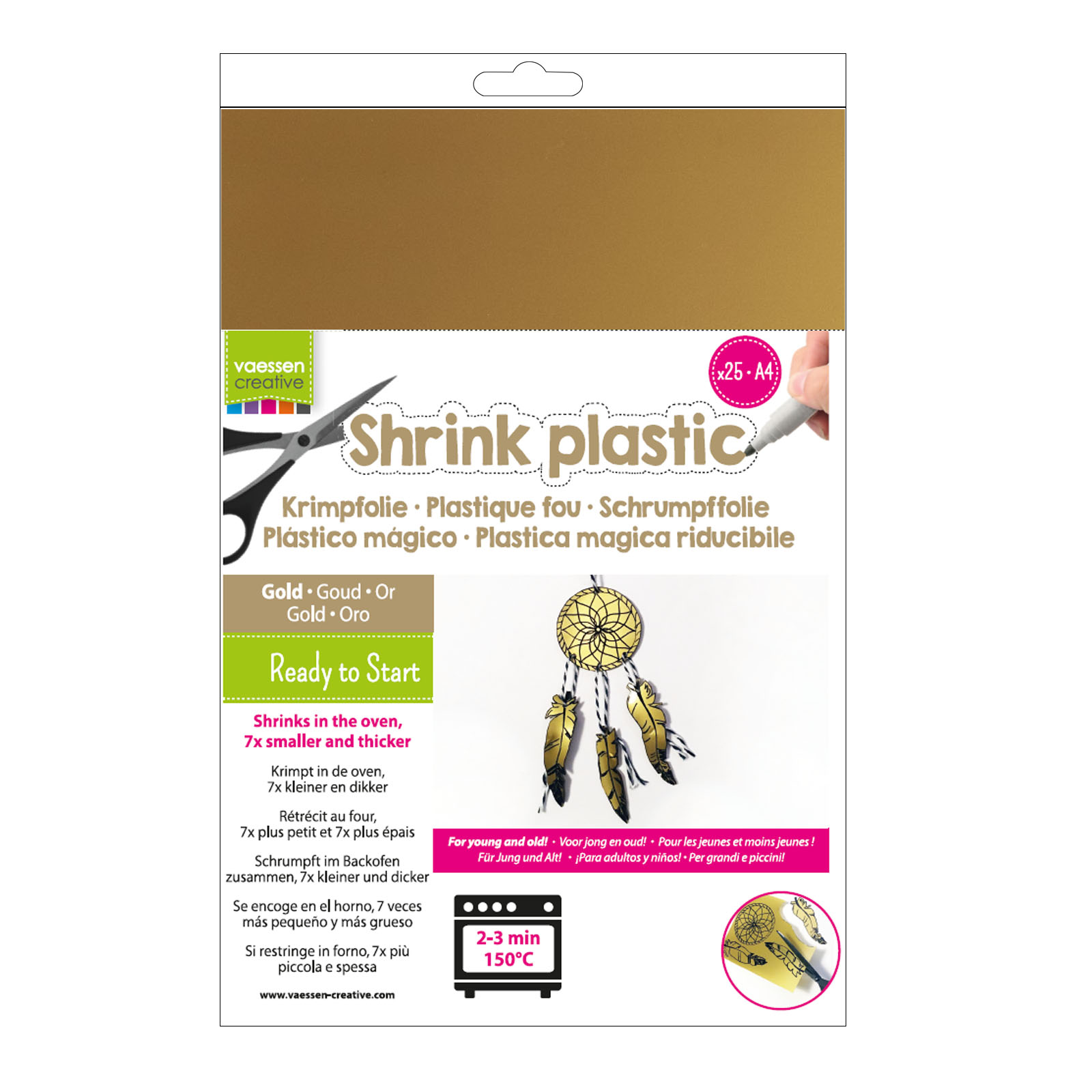 Vaessen Creative • Shrink Plastic A4 Gold 25pcs