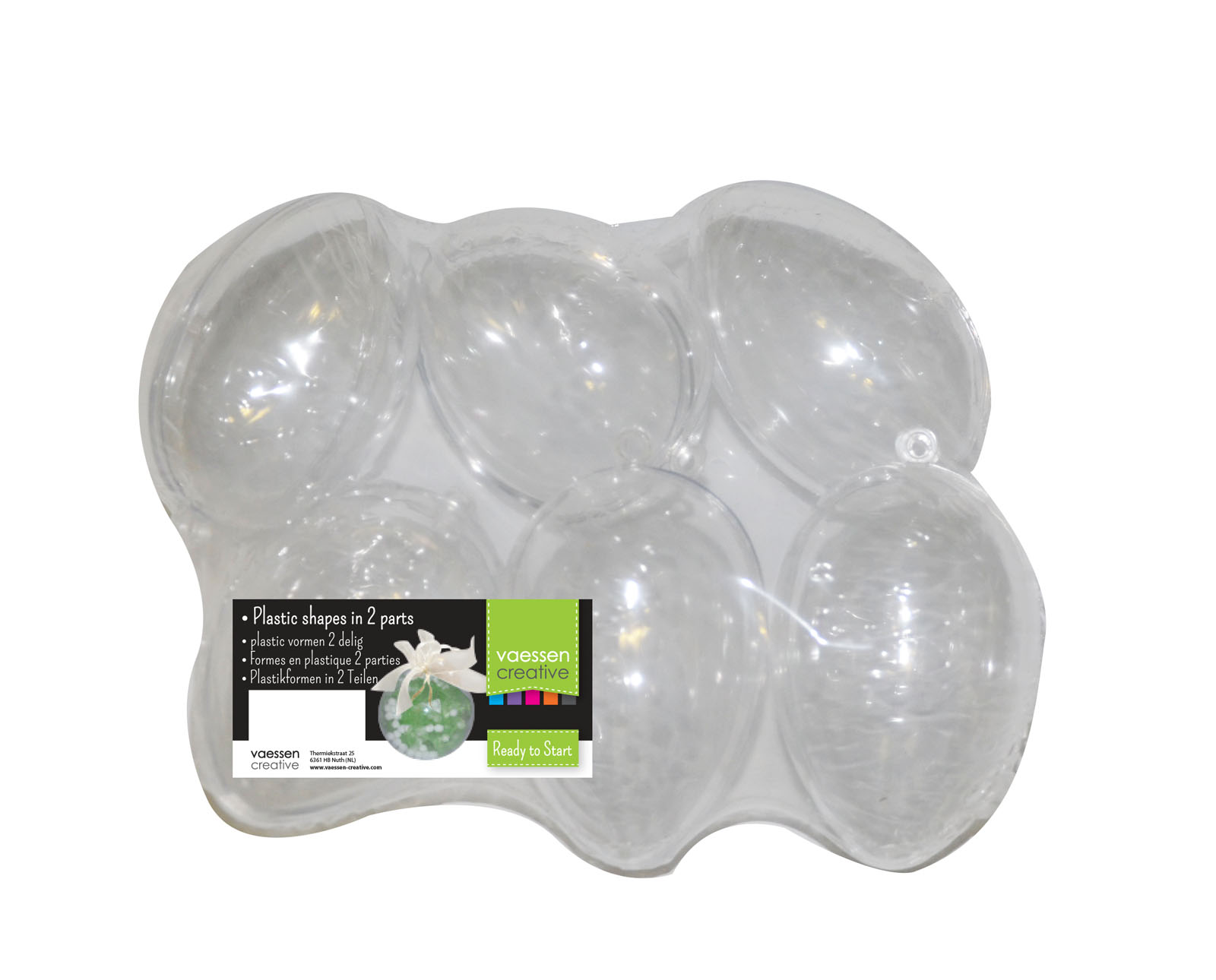 Vaessen Creative • Plastic Egg 2 Parts Pre-packed 6,3x4,5cm 4pcs