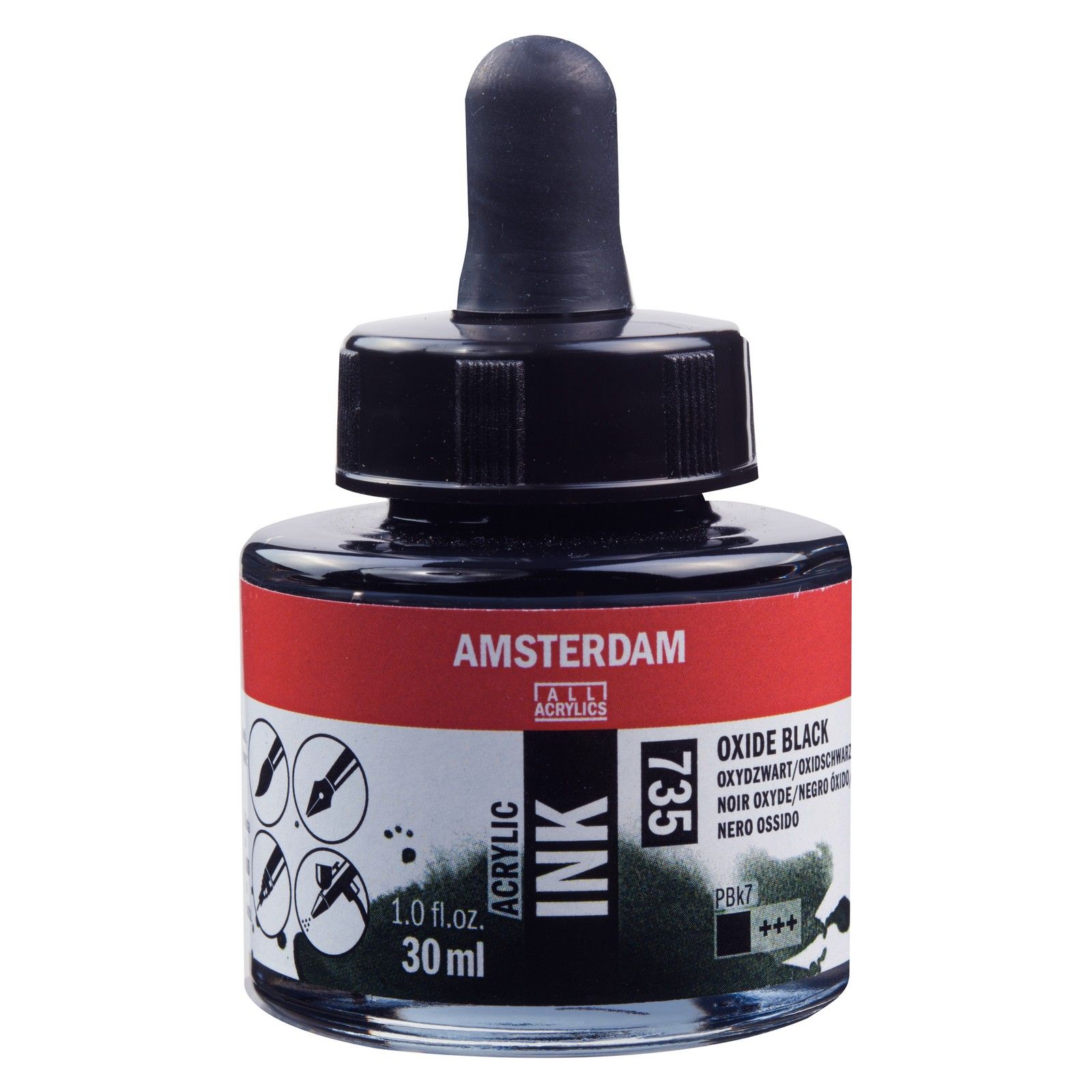 Amsterdam • Acrylinkt Fles 30 ml Oxydzwart 735