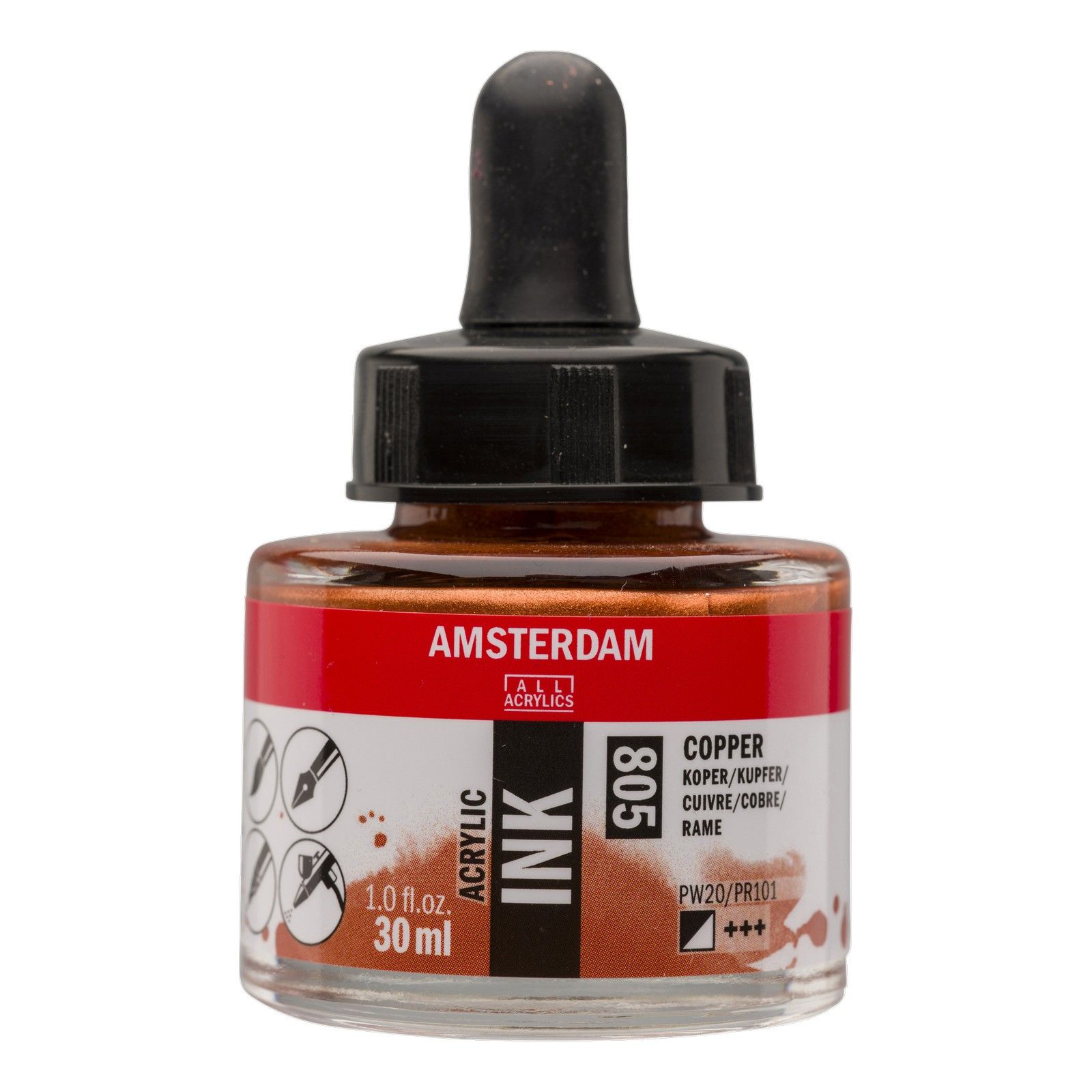 Amsterdam • Acrylinkt Fles 30 ml Koper 805