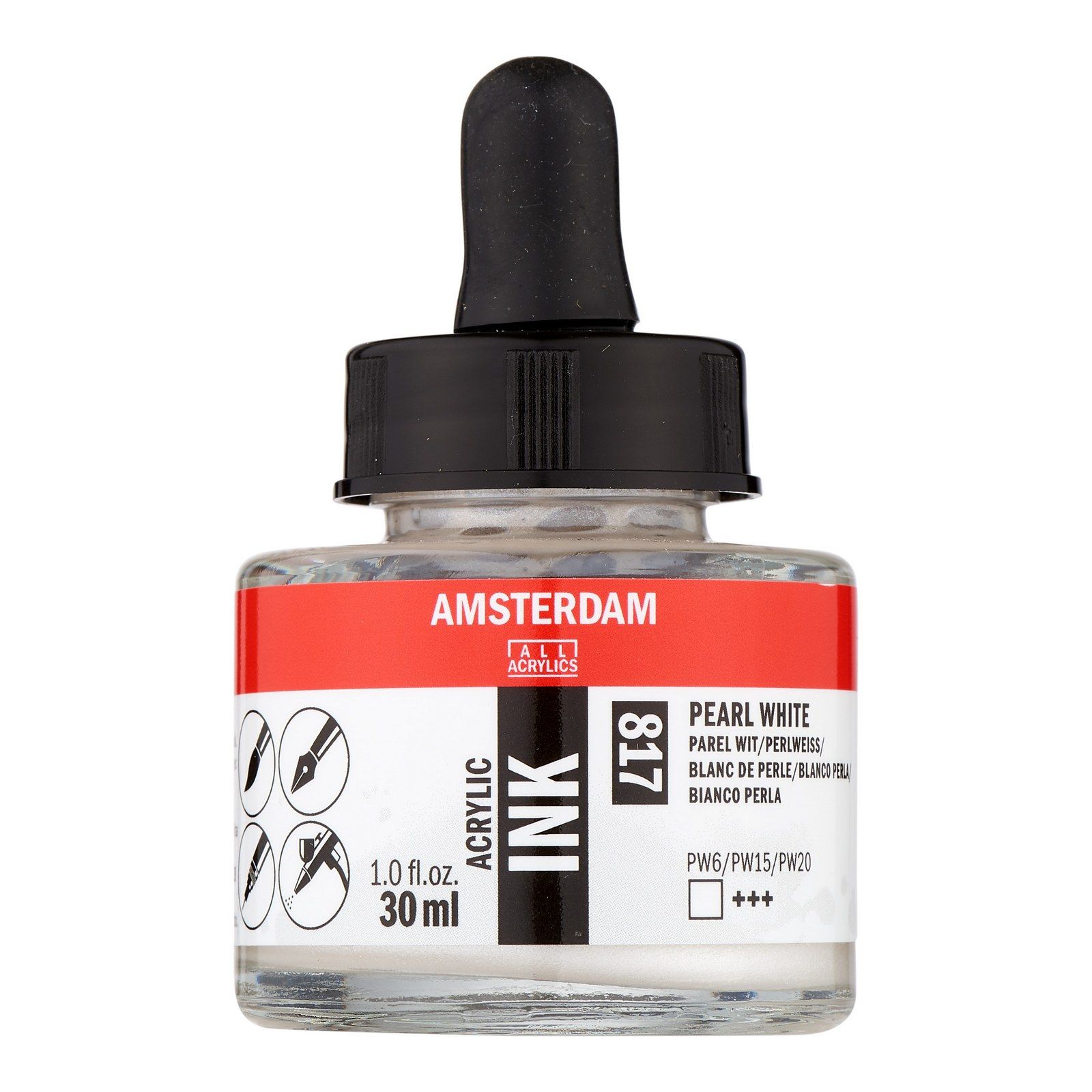 Amsterdam • Acrylic Ink Bottle Pearl White 30ml