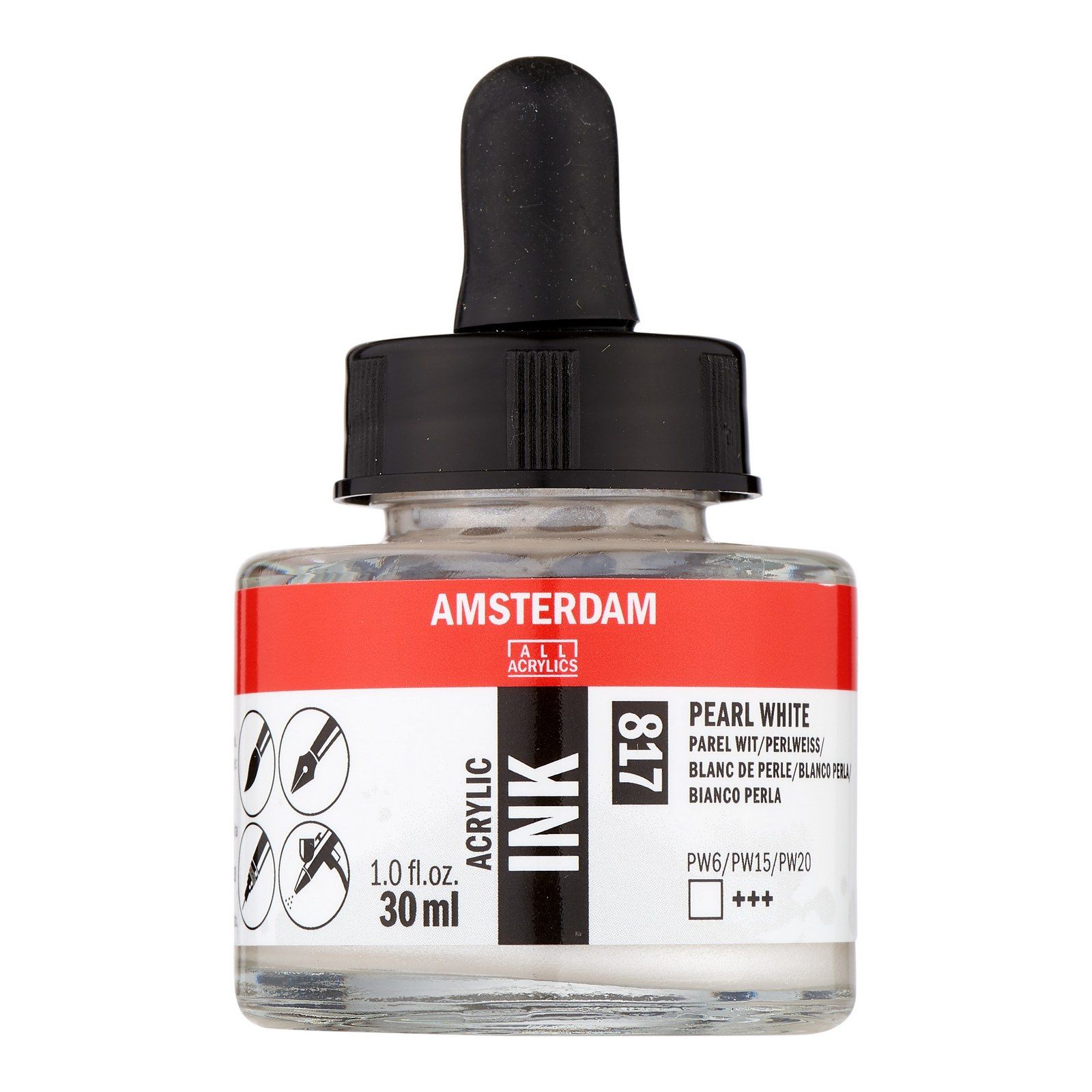 Amsterdam • Acrylic Ink Bottle Parelwit 30ml