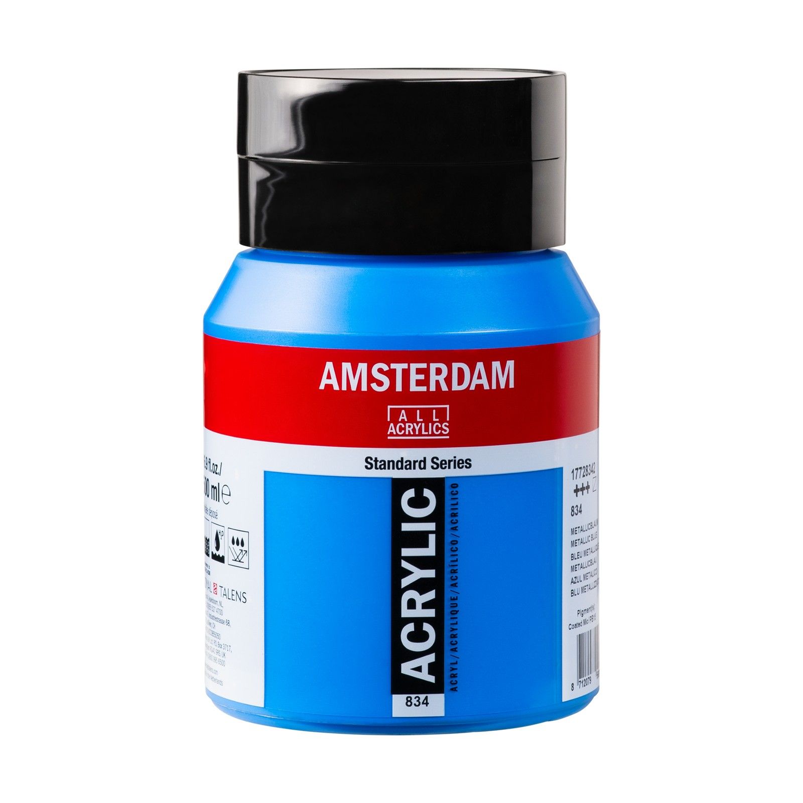 Amsterdam • Standard Series Acrylverf Pot 500ml Metallicblauw 834