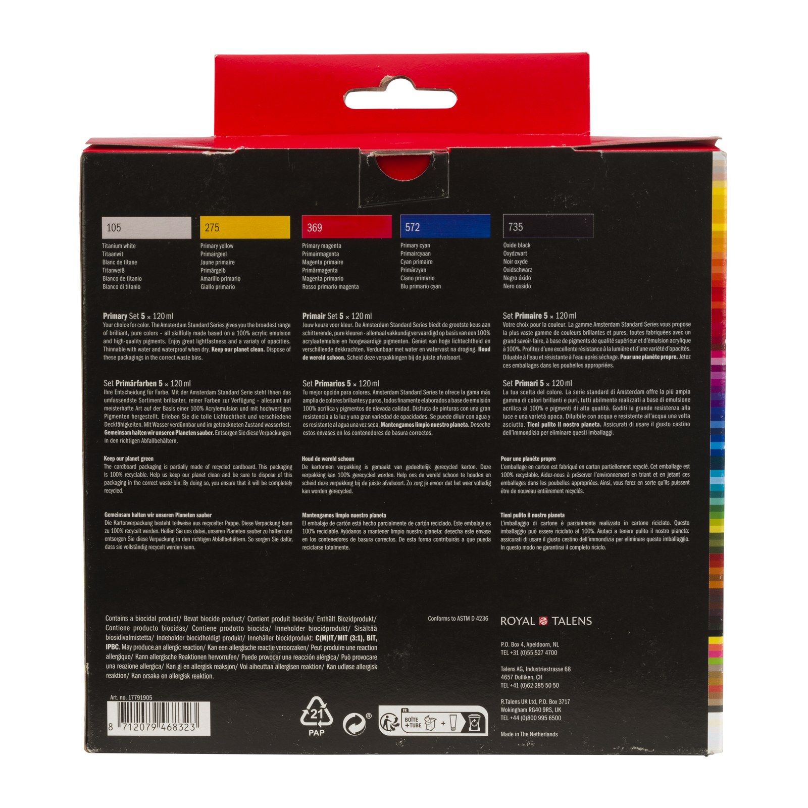 Amsterdam • Standard Series Acrylic Paint Primary Set 5x120 ml