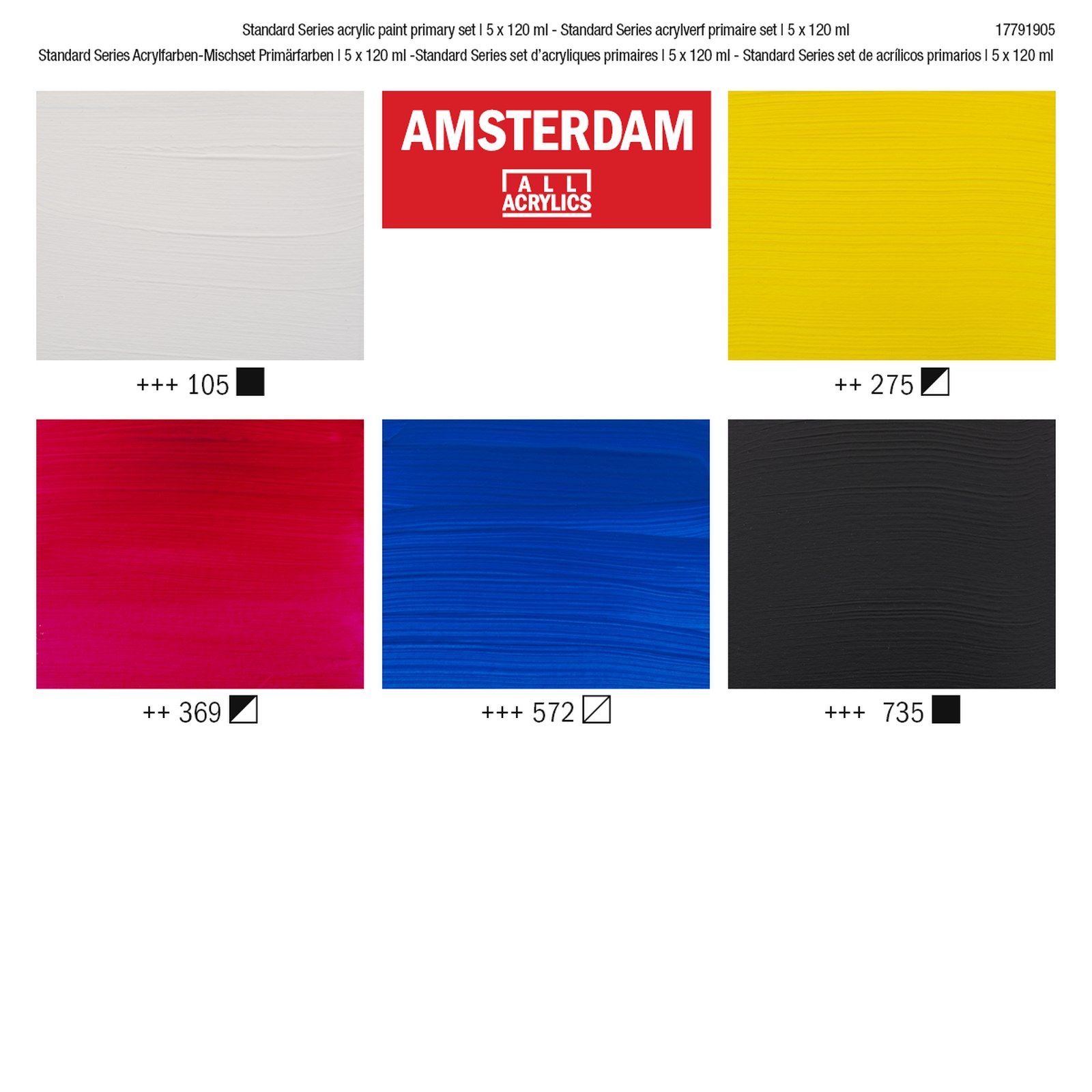 Amsterdam • Standard Series Acrylic Paint Primary Set 5x120 ml