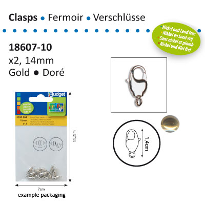 Vaessen Creative • Verschluss Fisch Gold 14mm 2pcs