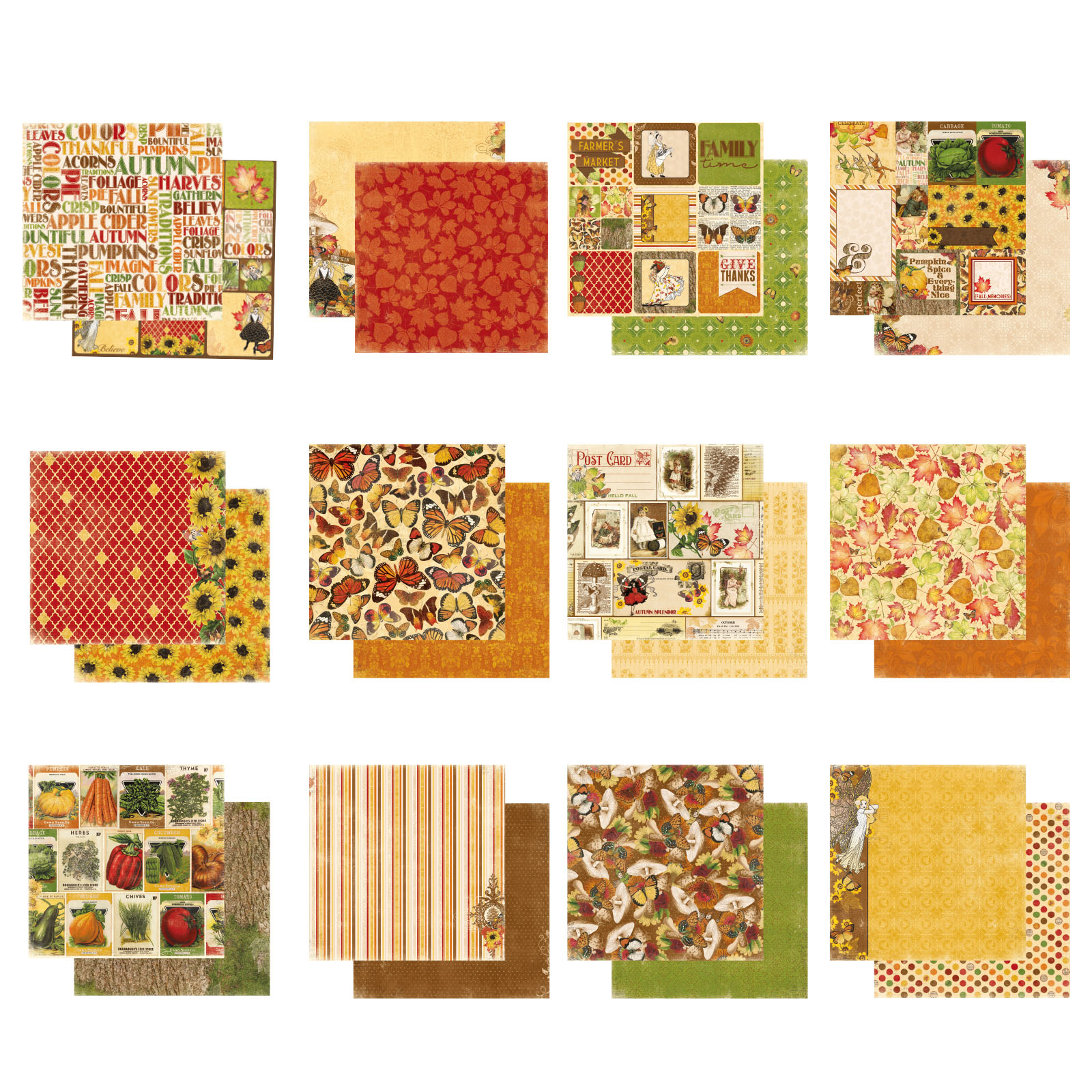 Bo Bunny • Enchanted Harvest 12x12" assortiment 12x10pcs