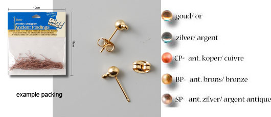 Darice • Ear studs  4mm 22 sets copper plated