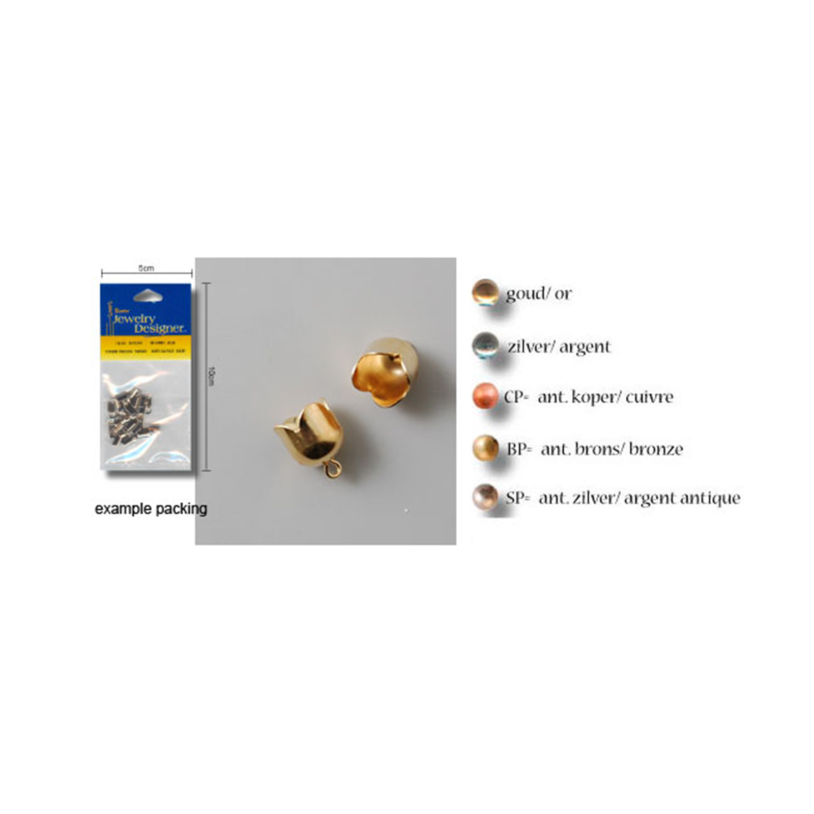 Darice • Glockenhaube mit Öse Gold 4pcs