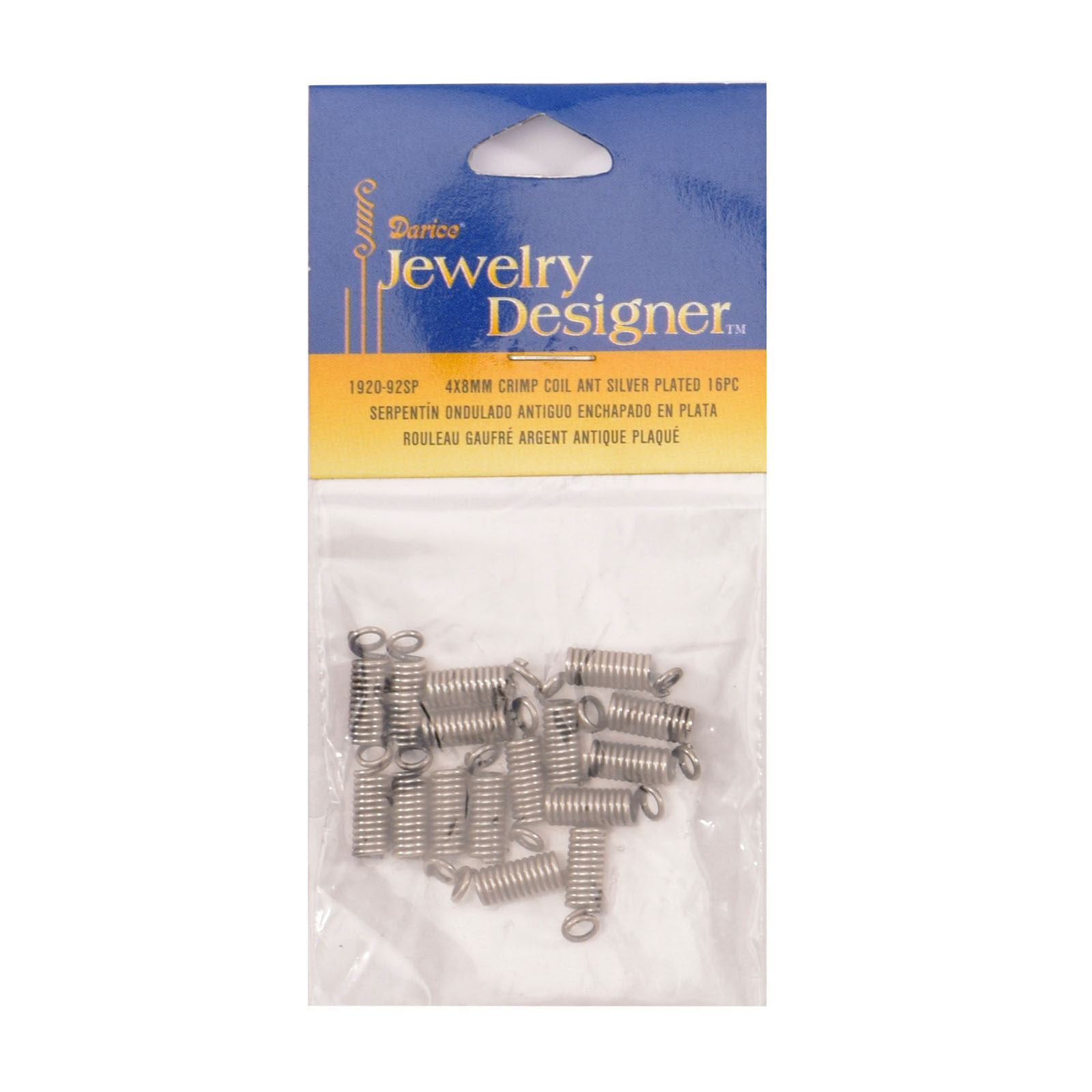 Darice • Crimp coil 4x8mm 16pcs antique silver