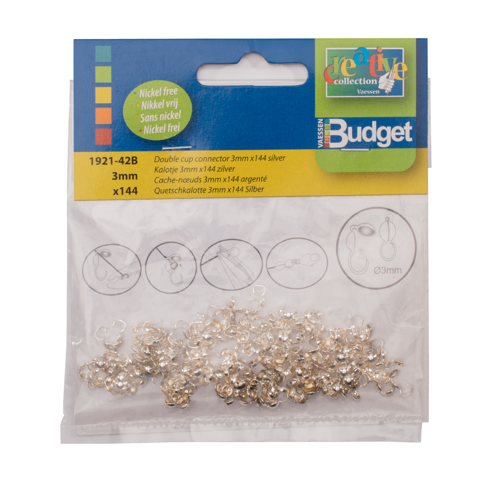 Vaessen Creative • Quetschkalotte 3mm 144pcs Silber