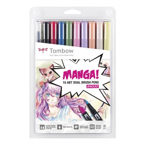 Tombow • Manga Shojo dual brush pen 10pcs