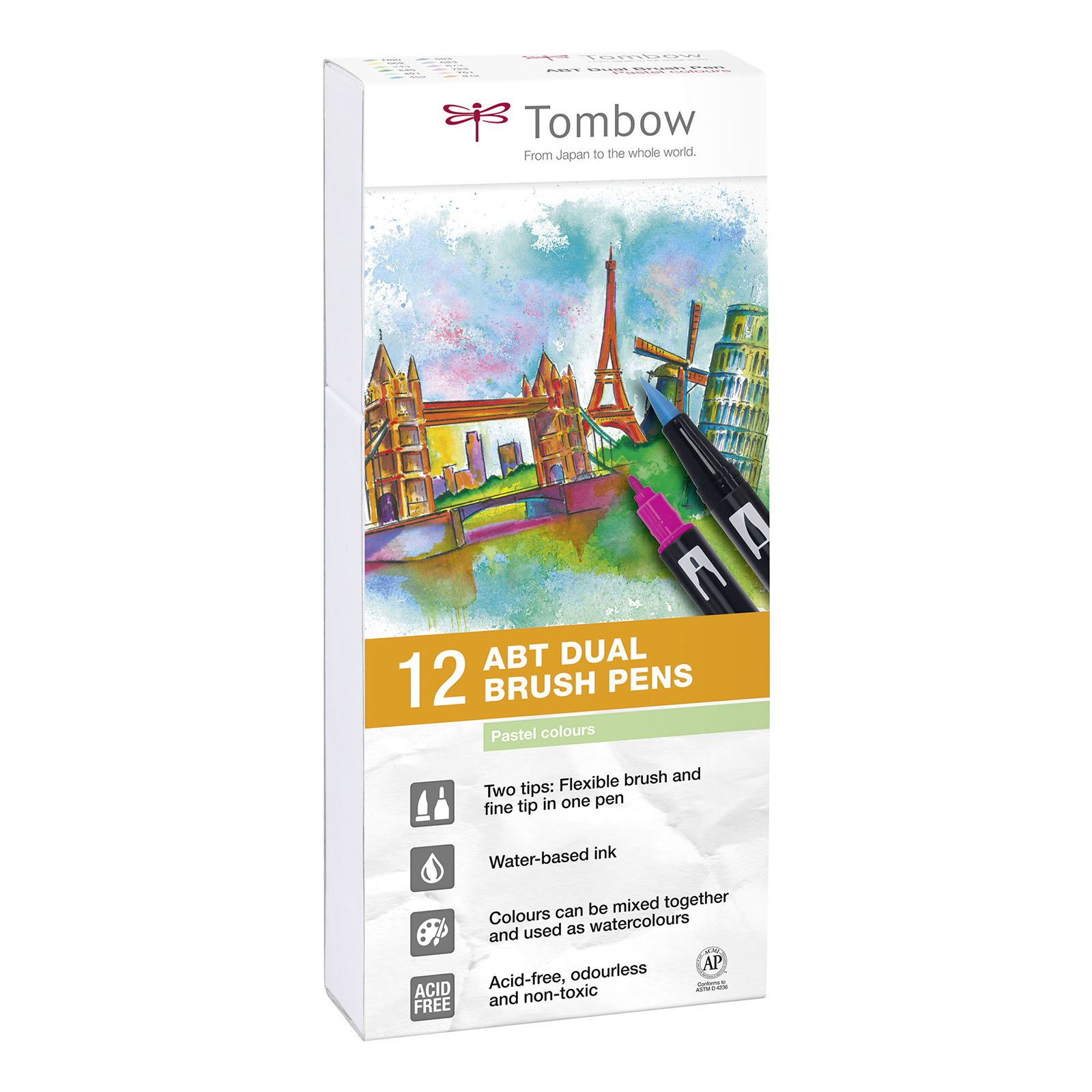 Tombow • Brush pen set di 12 Colori pastello