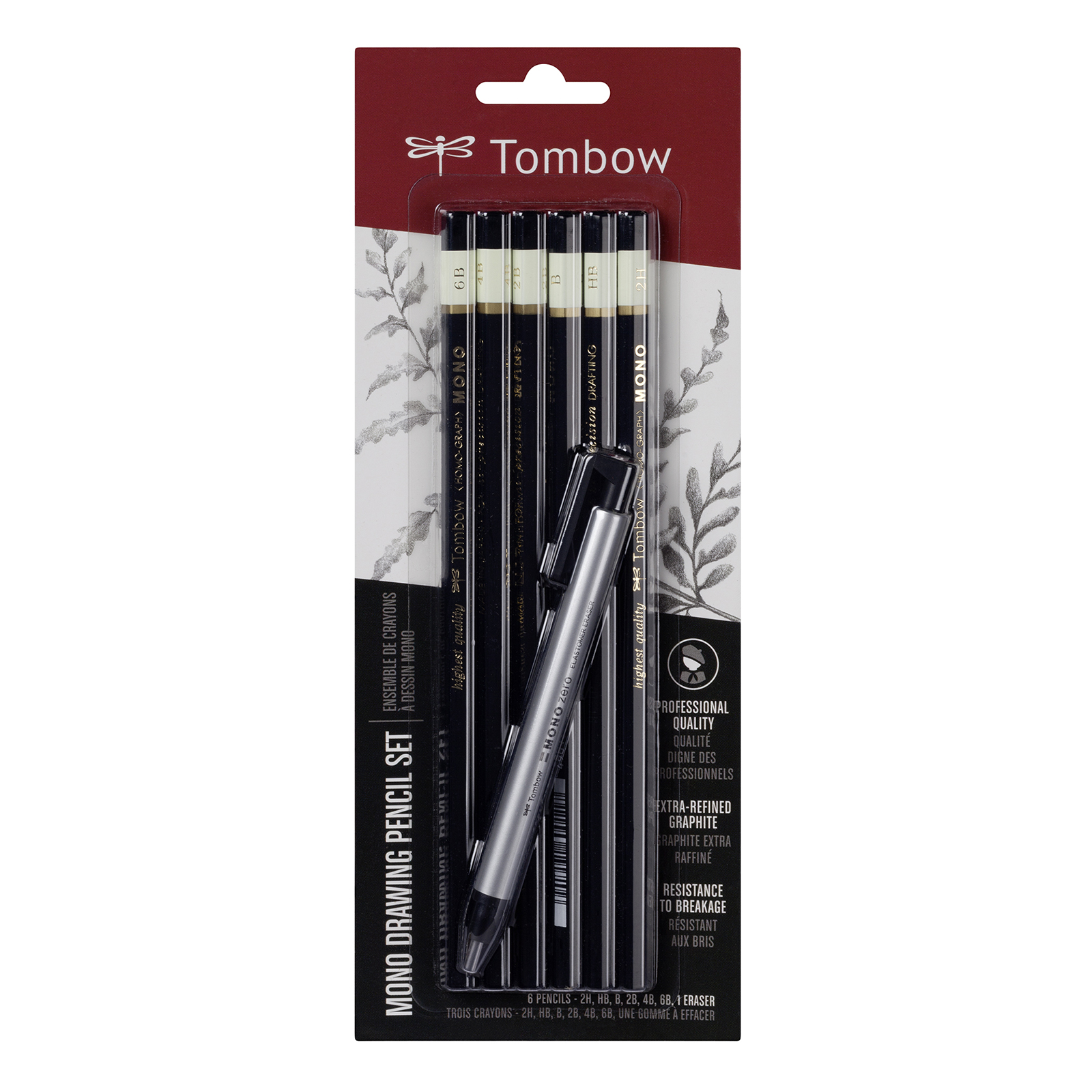 Tombow • Mono set pencil 6pcs + precision eraser 1pcs