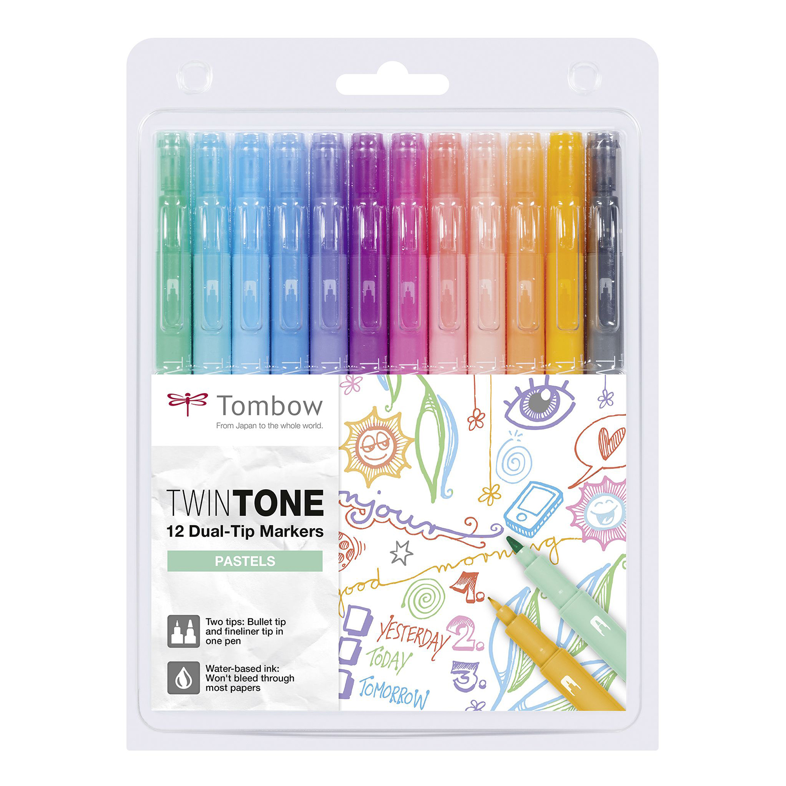Tombow • Twintone dual-tip markers Pastels 12pcs