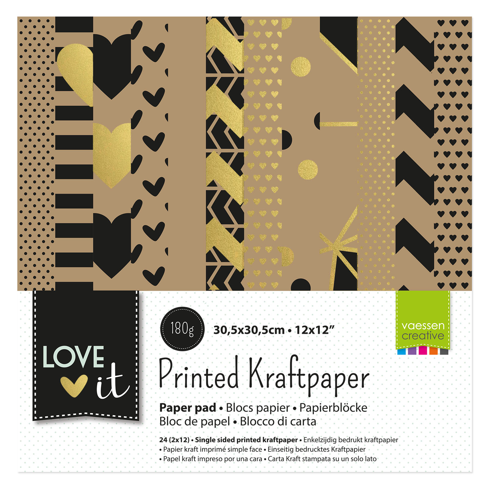 Vaessen Creative • Love It Kraft paper 30,5x30,5cm