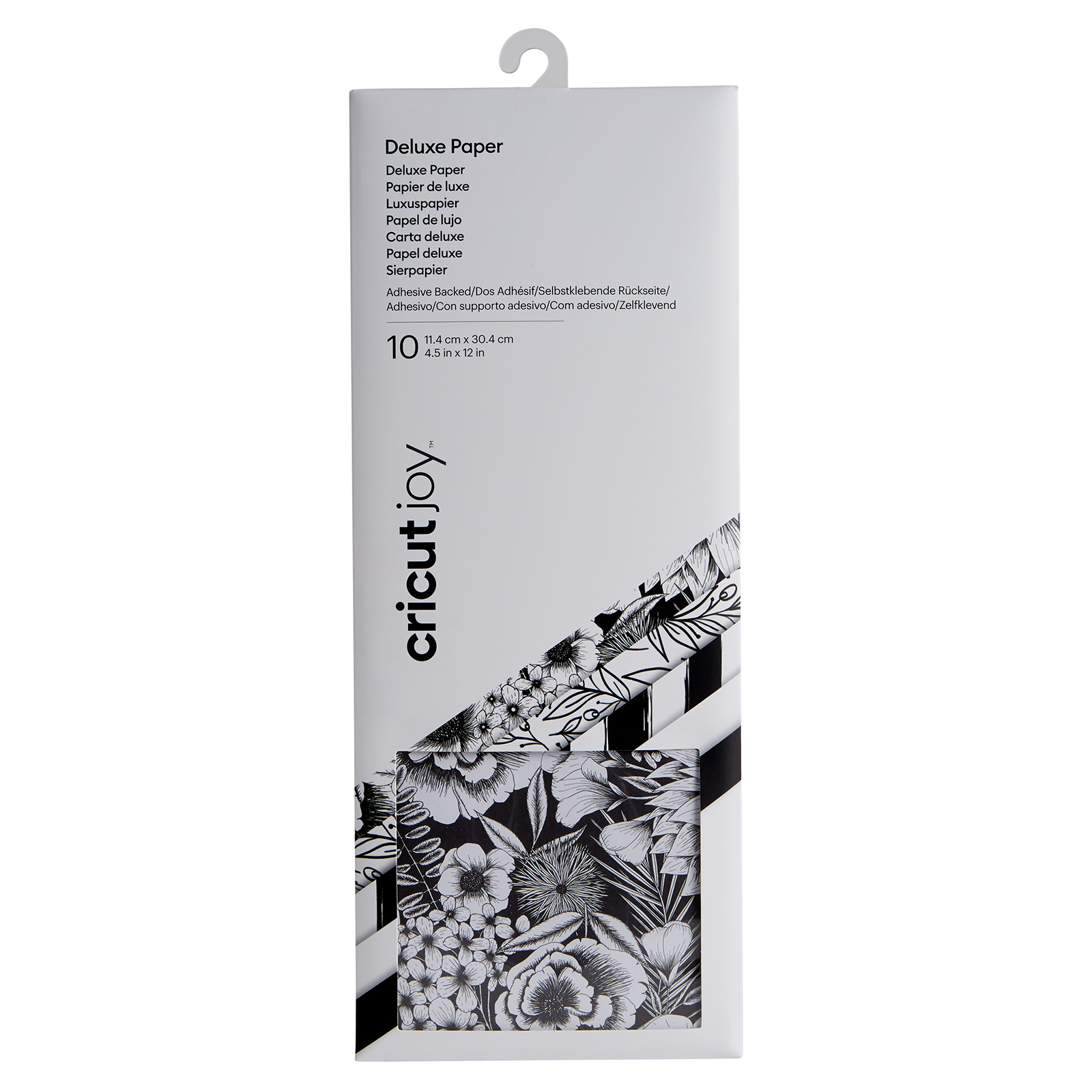 Cricut Joy • Deluxe Papier schwarzes und weißes Pflanzenmuster selbstklebend