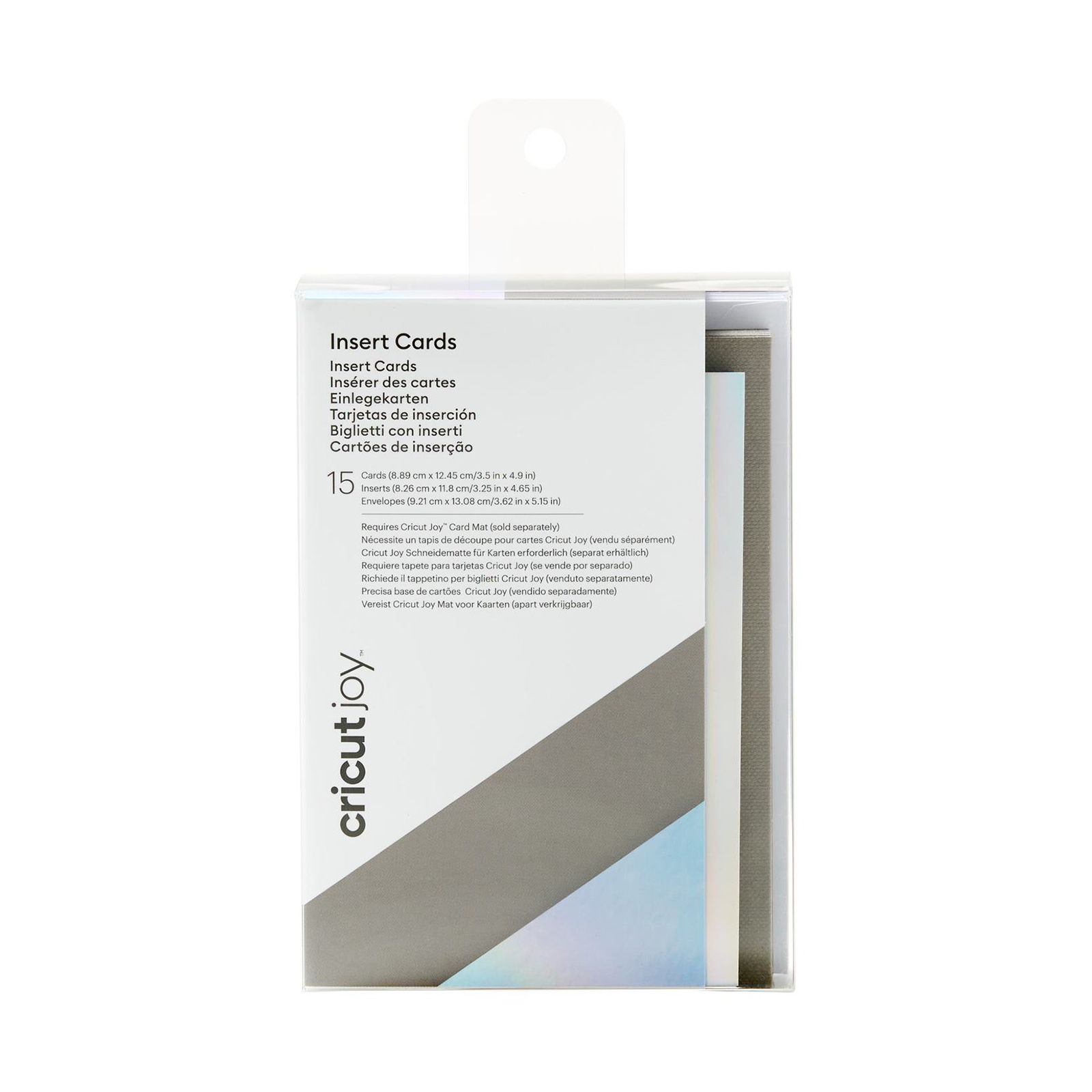 Cricut Joy • Einlegekarten Grau Silber Holographisch 13,9x10,7cm 12 Bögen
