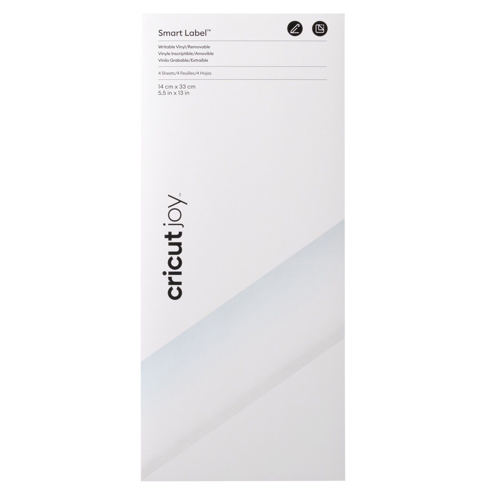 Cricut Joy • Smart Vinyl Removable 33x14cm 4 Sheets Writable White